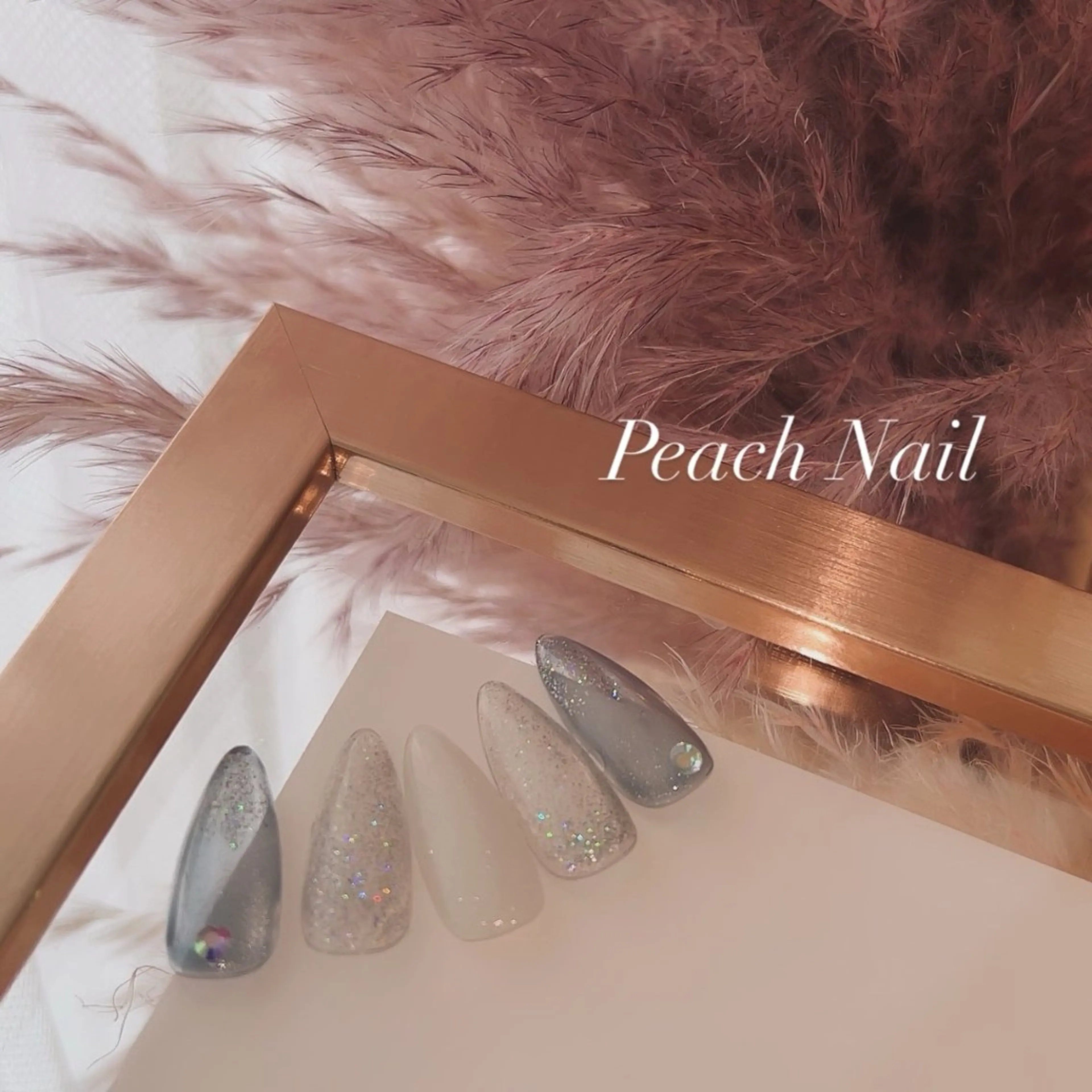 ネイル フラッシュネイル キラキラネイル ラメ(グリッター) ストーンネイル ハンドネイル Peach nail 🍑kaoriのネイルデザイン