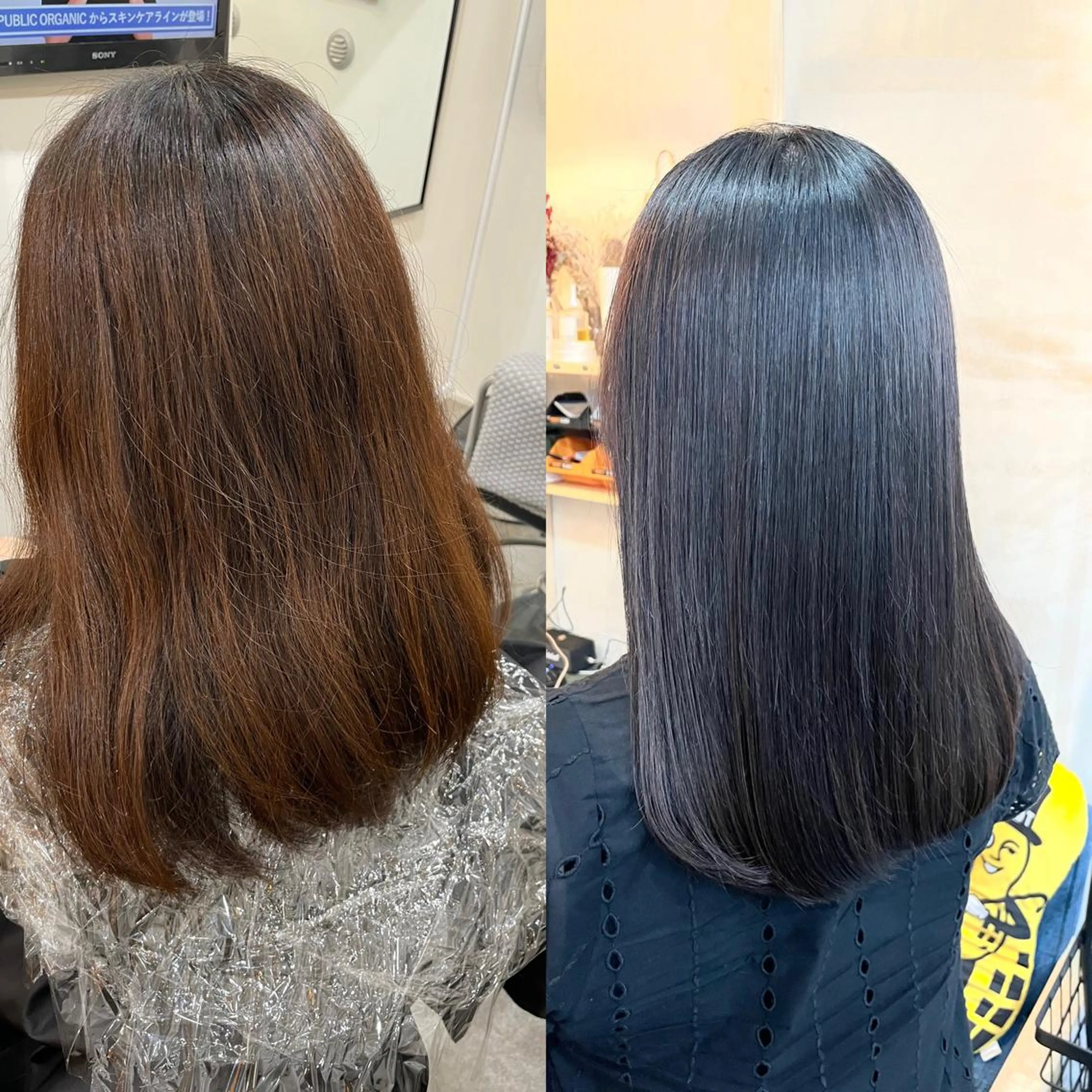 セミロング カラー 髪質改善 カット ヘアカラー トリートメント SUN GLOW  サングロウ所属・ナカノメ トシアキのヘアスタイル