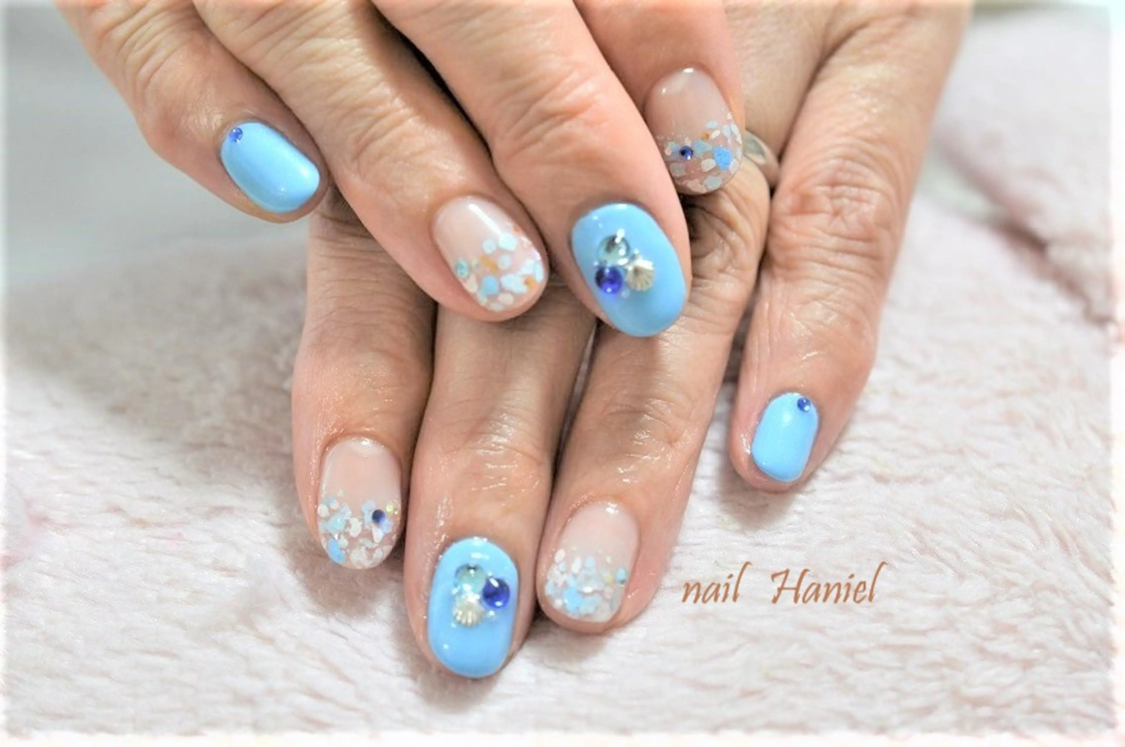 ネイル アートネイル ジェルネイル オフィスネイル パラジェル 冬ネイル ハンドネイル nail Haniel所属・半蔵門サロンハニエル 魅神 ちよのネイルデザイン