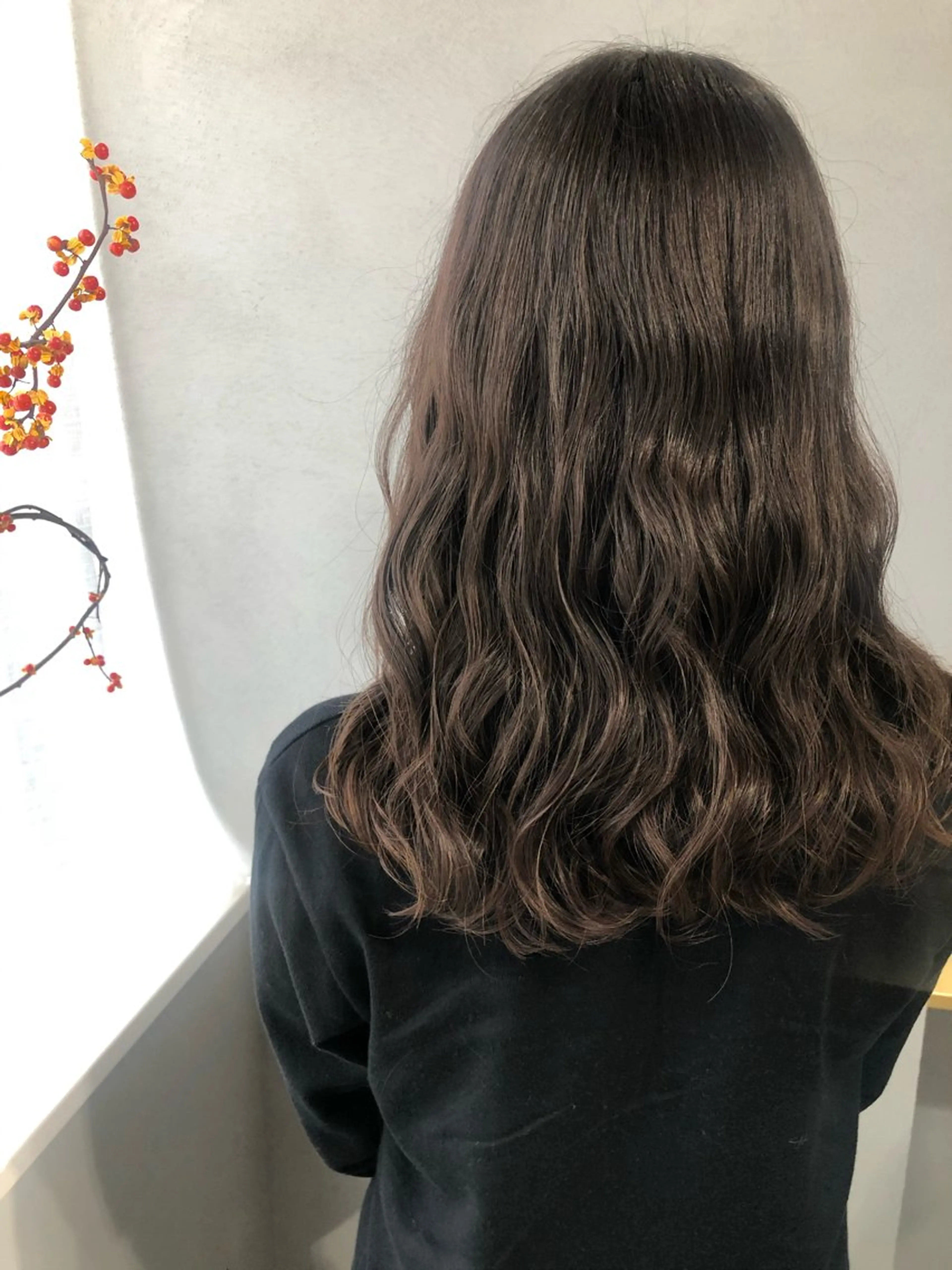 セミロング パーマ セミロングパーマ デジタルパーマ カット パーマ トリートメント 【arc】Ruri コテ巻き風パーマのヘアスタイル