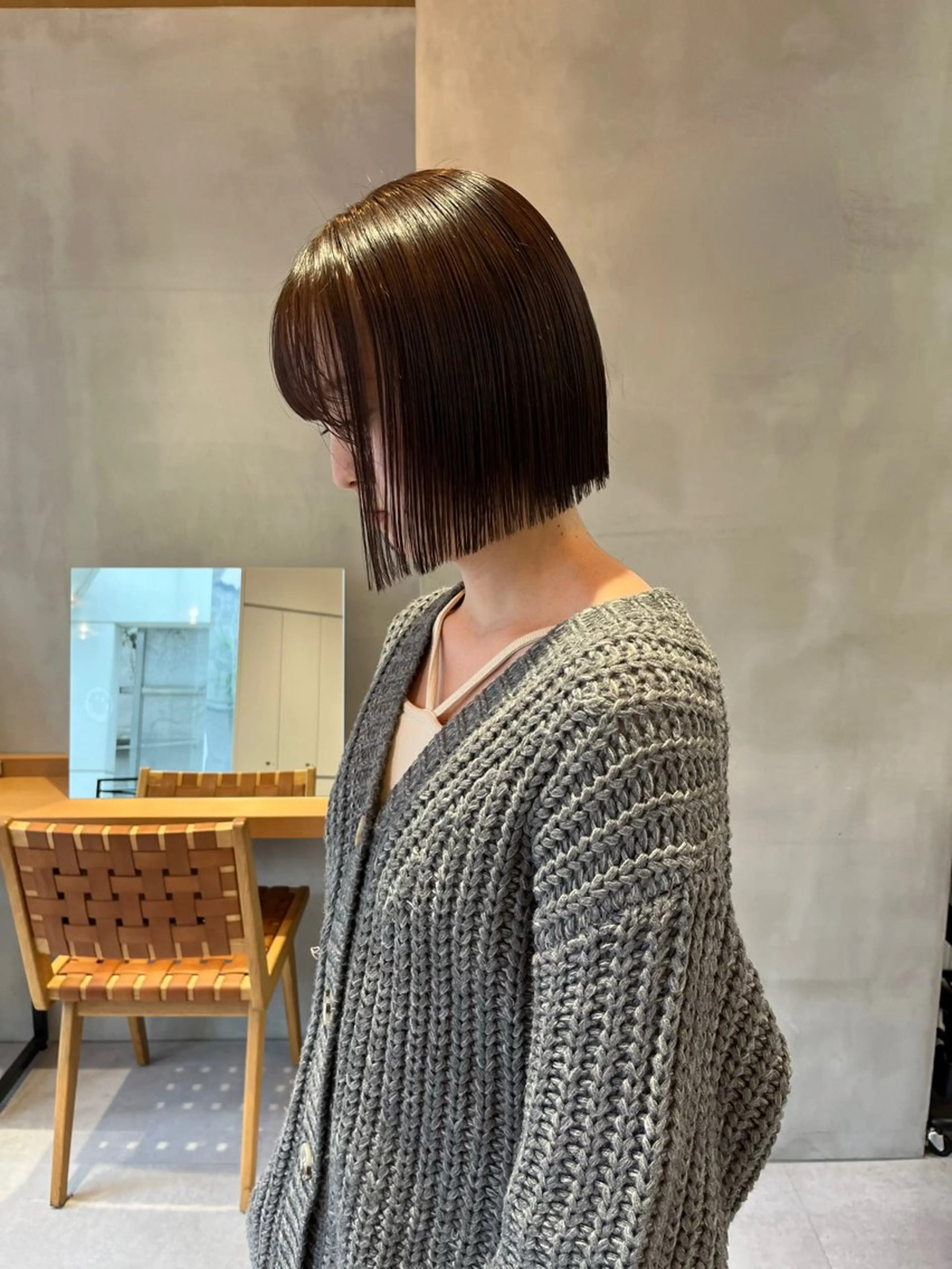 ミディアム カラー カット ヘアカラー トリートメント 韓国ボブ&顔まわり レイヤー♡TOMOEのヘアスタイル