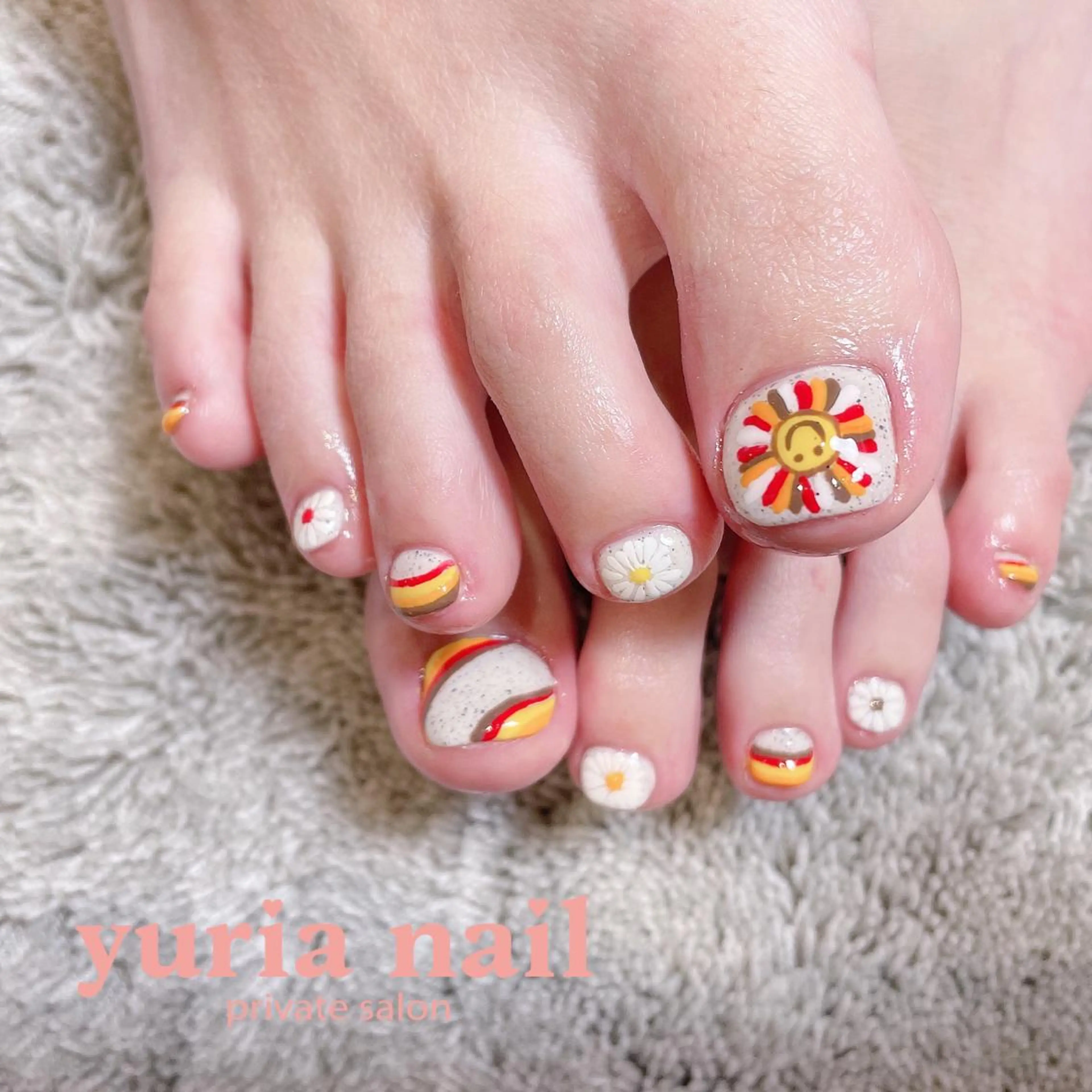 ネイル フットネイル ジェルネイル 持ち込み フットネイル 小林 ゆりあのネイルデザイン