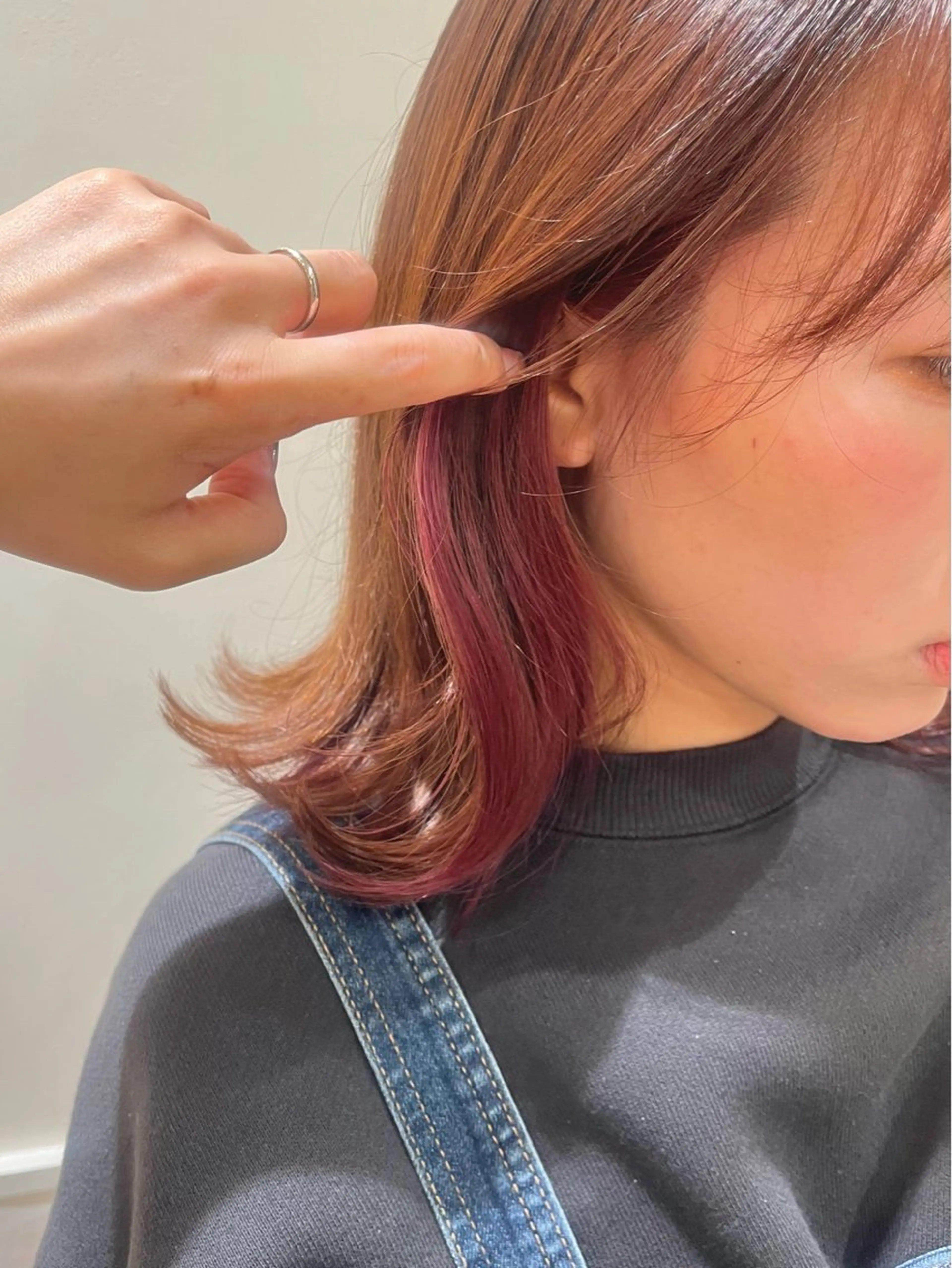 ミディアム カラー ピンクカラー ヘアカラー YUMEKA🩶 /メンズパーマのヘアスタイル