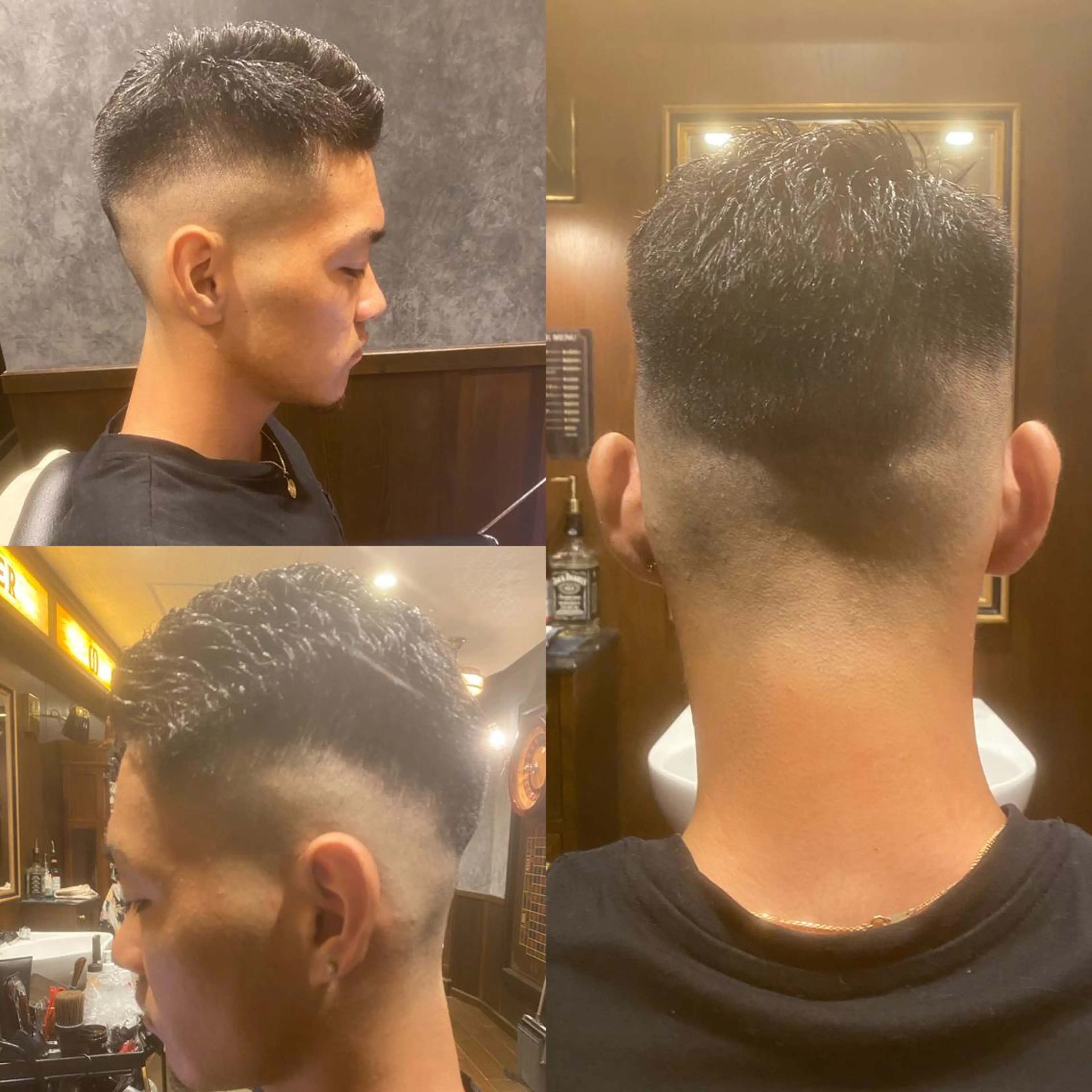 ショート メンズ フェードカット 濡れパン スキンフェード 菅野 綺華のヘアスタイル