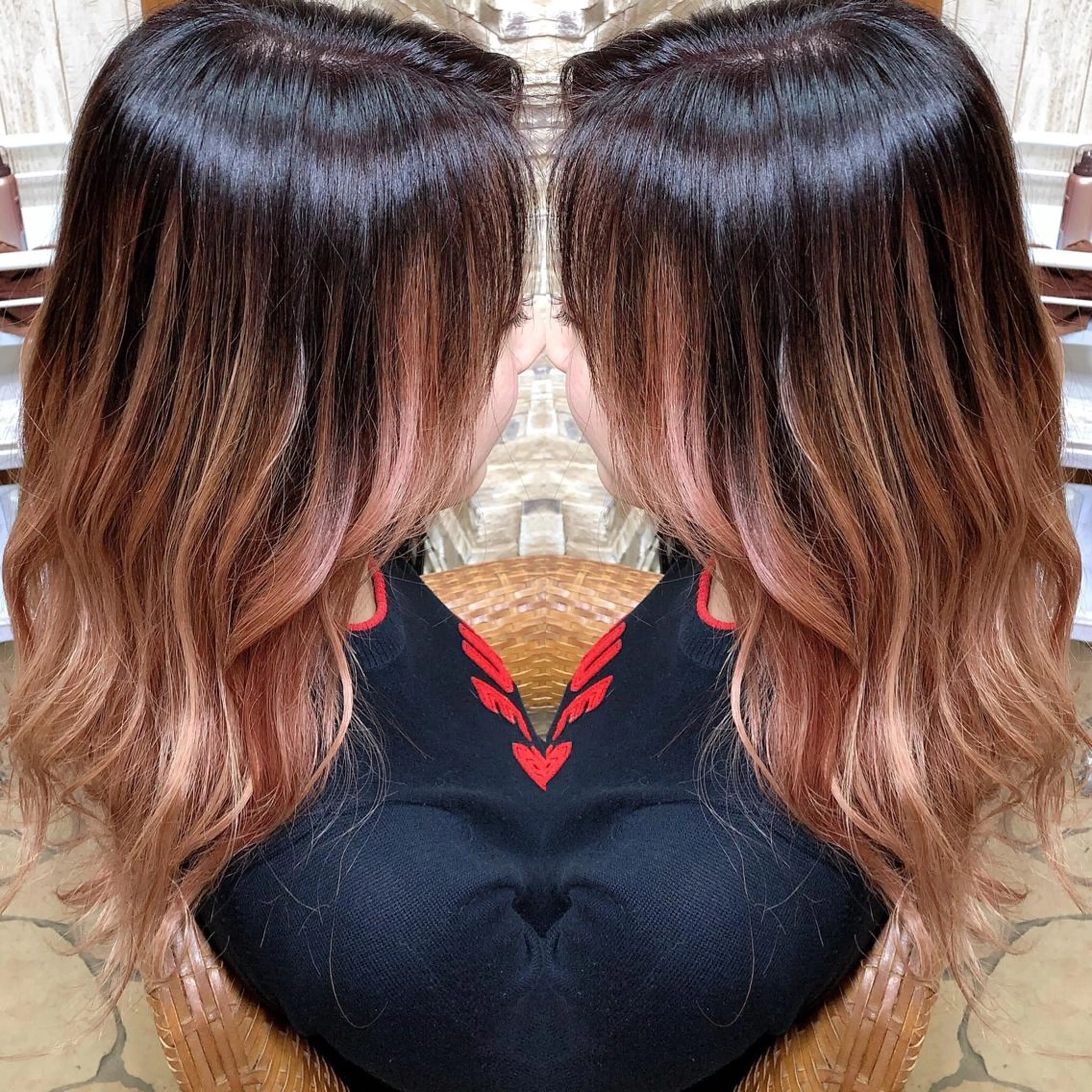 ロング カラー kr2s アメ村のヘアスタイル