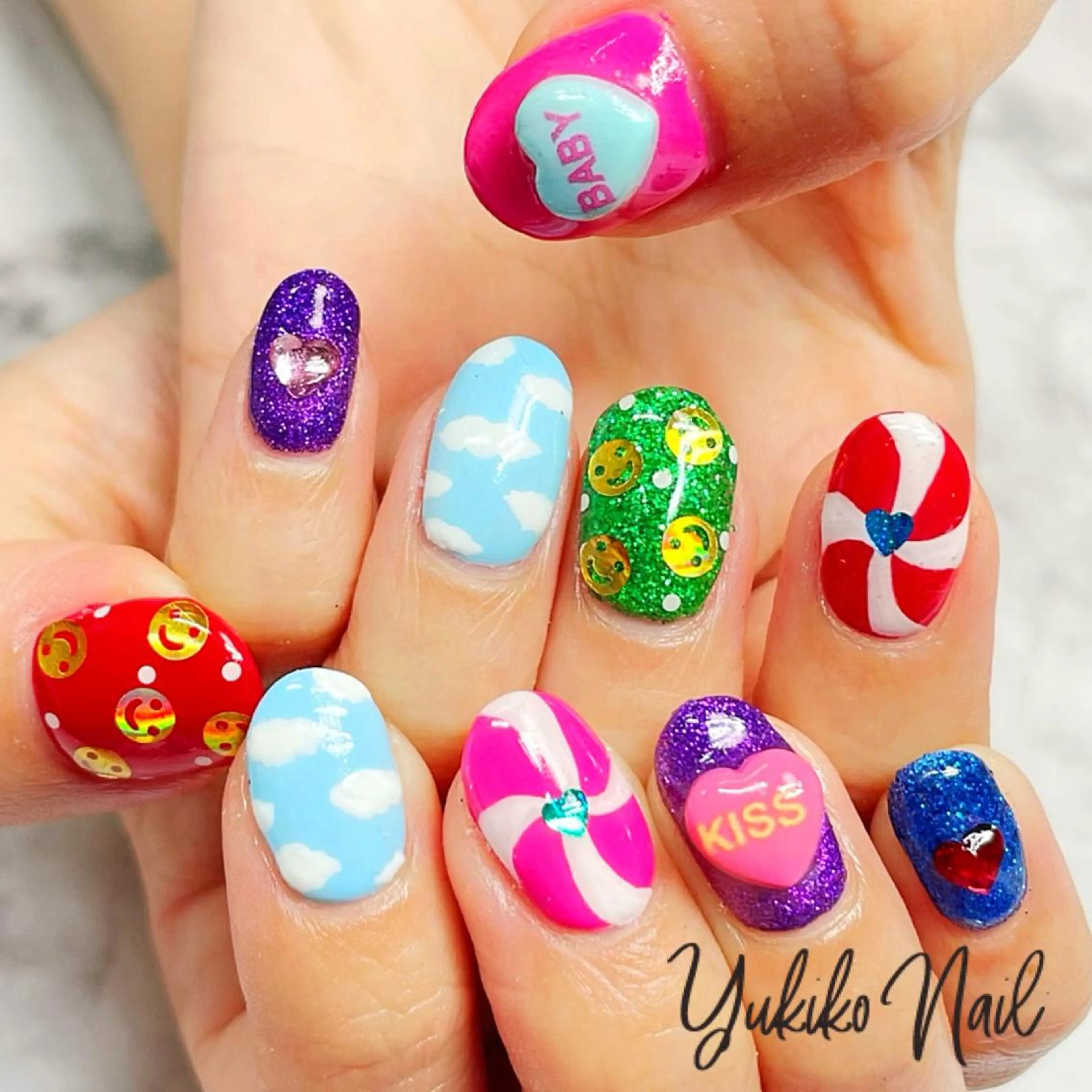ネイル ハート ハンドネイル ユキコ ネイルのネイルデザイン