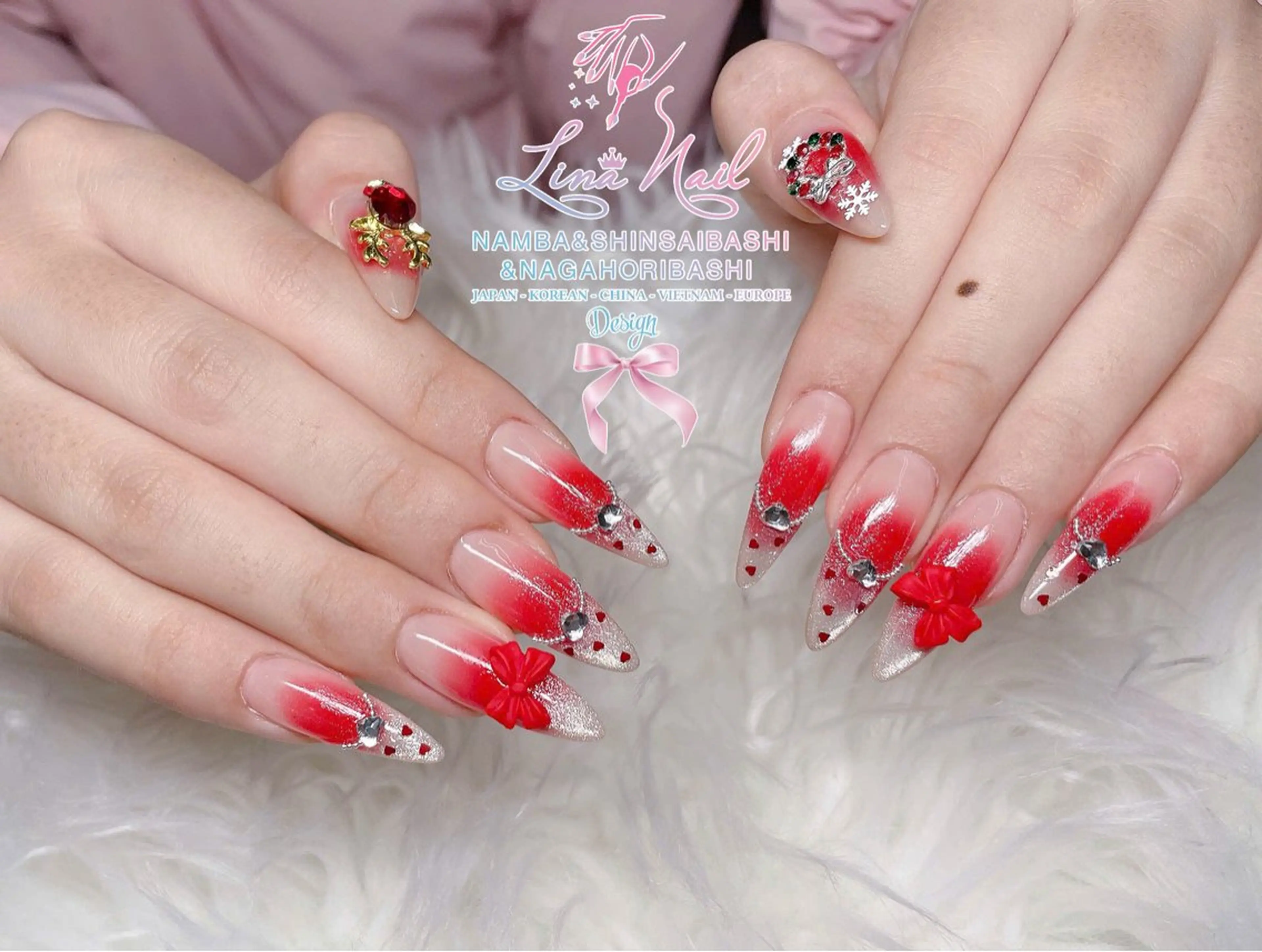 ネイル チークネイル 桜ネイル フラッシュネイル フットネイル ジェルネイル リナネイル 長堀橋店／東心斎橋店のネイルデザイン