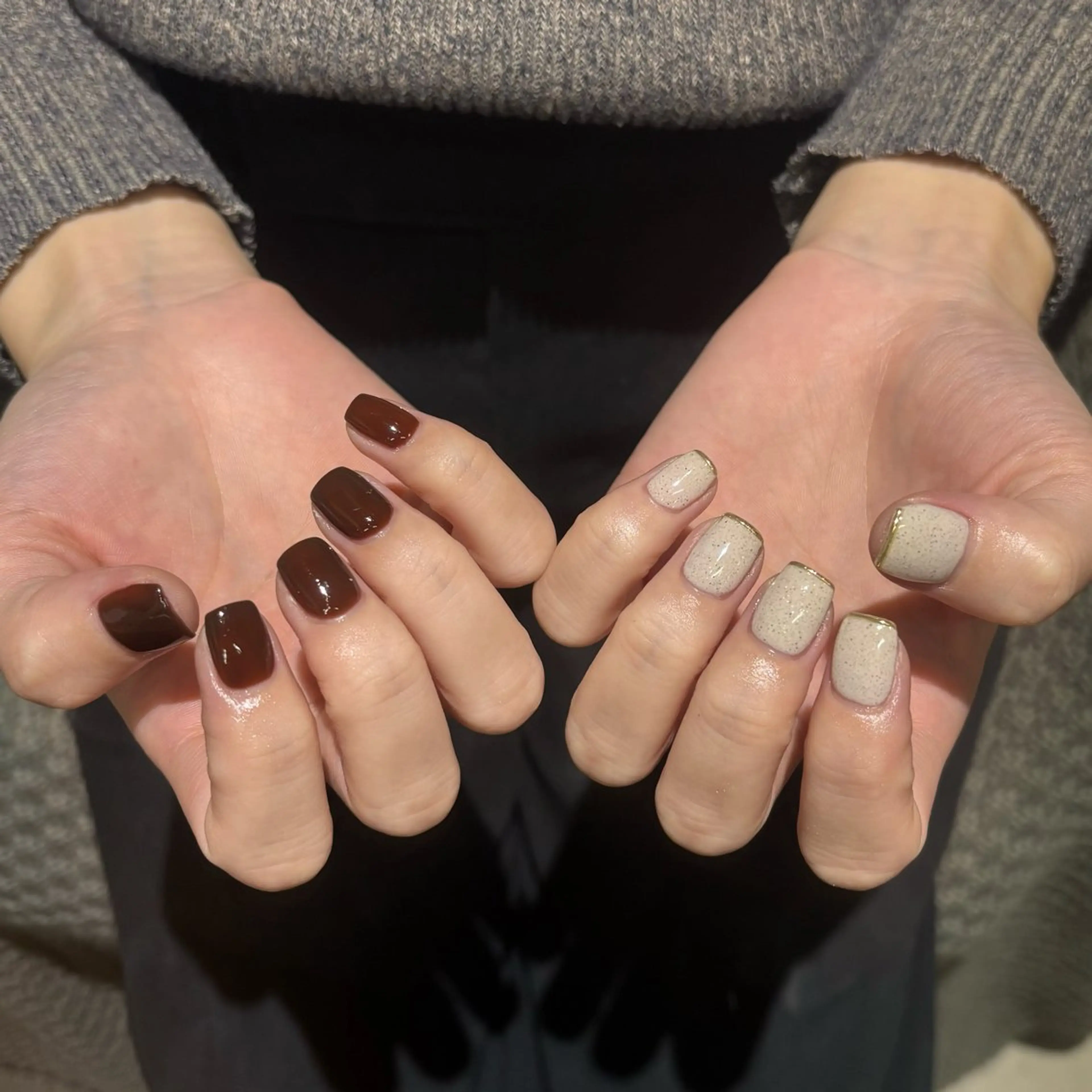 ネイル アートネイル クリアネイル 大理石ネイル(マーブル) 持ち込み ワンカラーネイル sofa 原 苺花のネイルデザイン