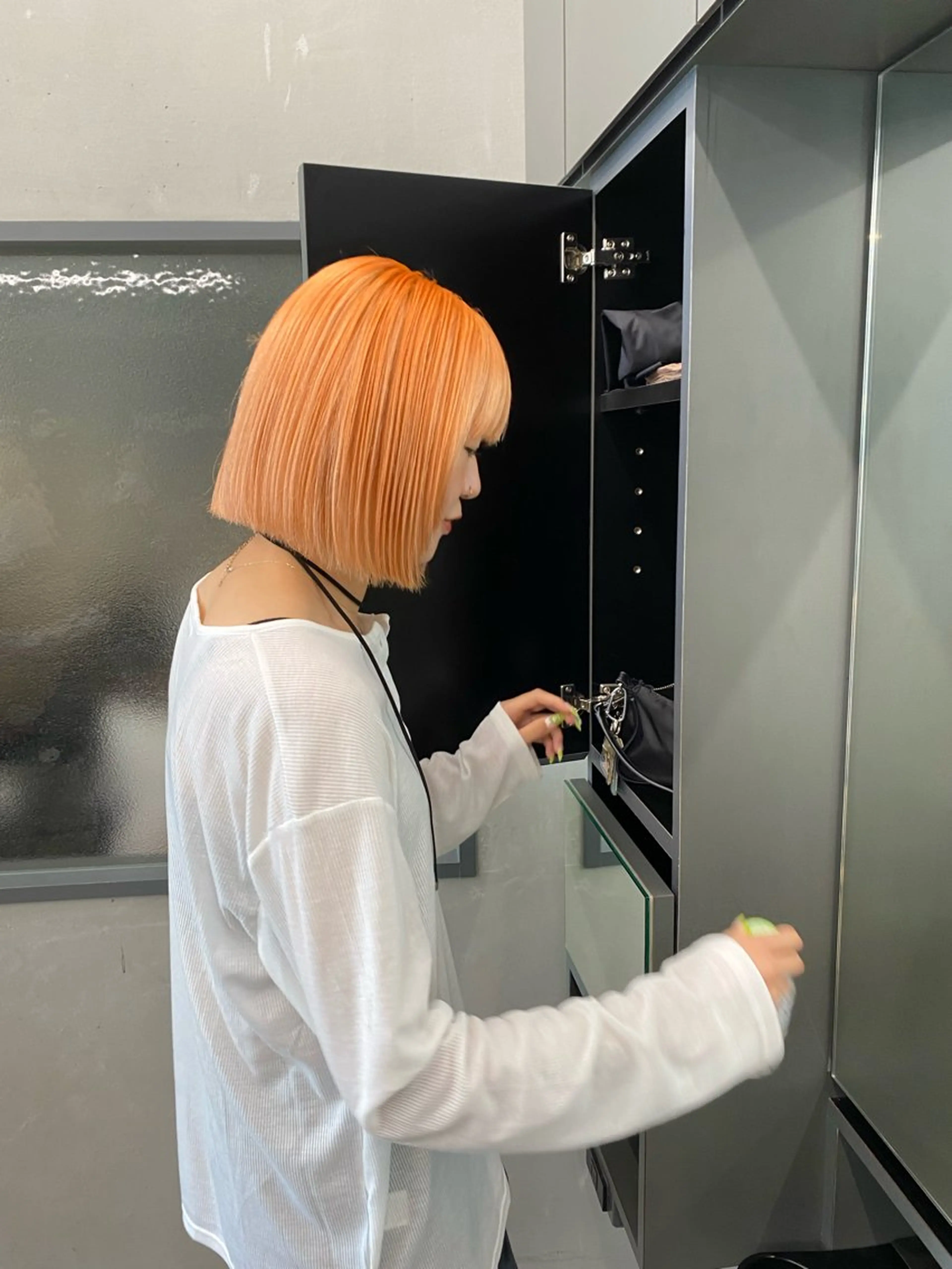 ミディアム カラー ヘアアレンジ ボブ ヘアカラー トリートメント お呼ばれヘアアレンジ mina🌷のヘアスタイル