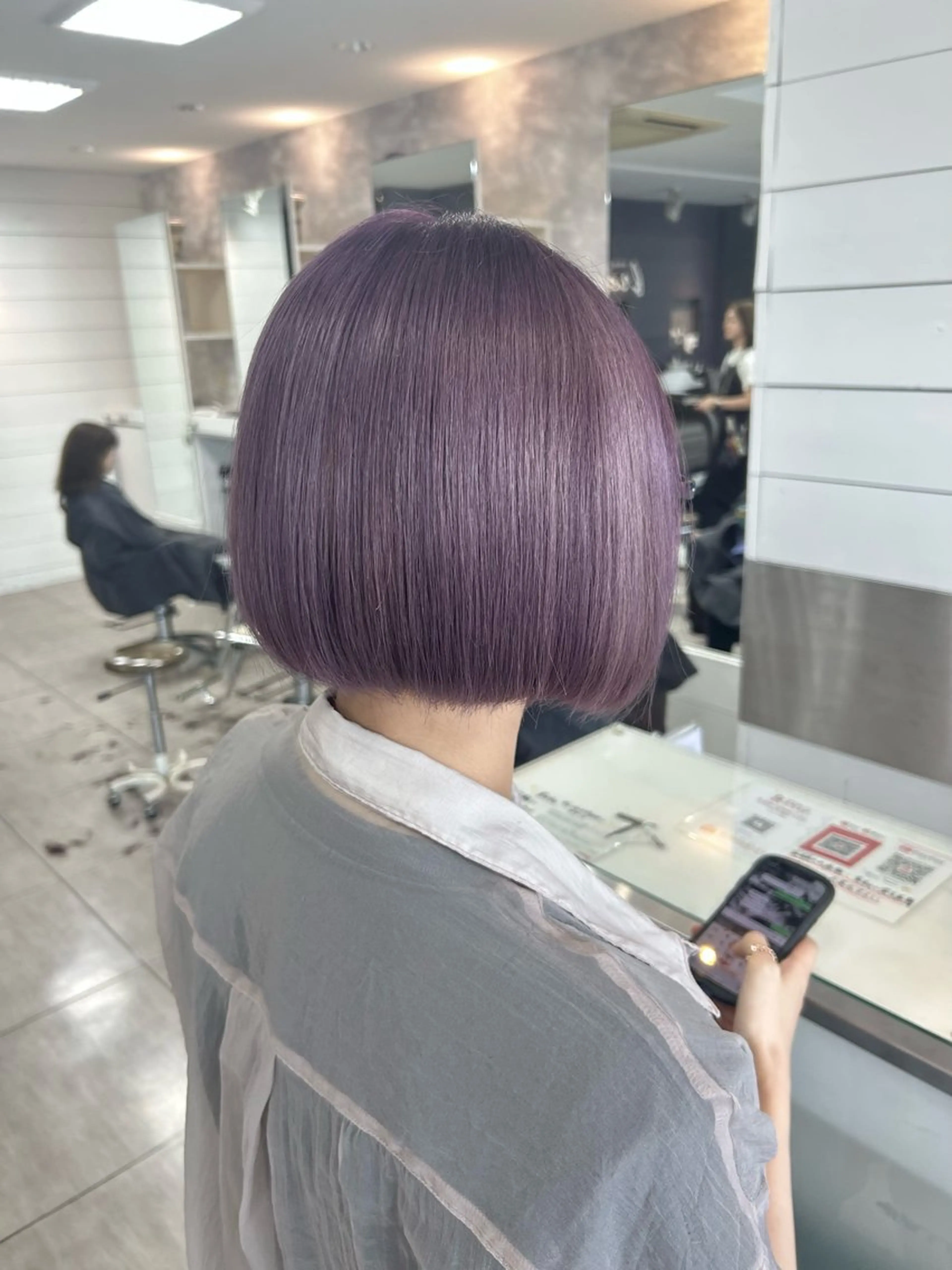 ショート パープルカラー カット ヘアカラー トリートメント 🫧艶髪カラー🫧 森本くるみのヘアスタイル