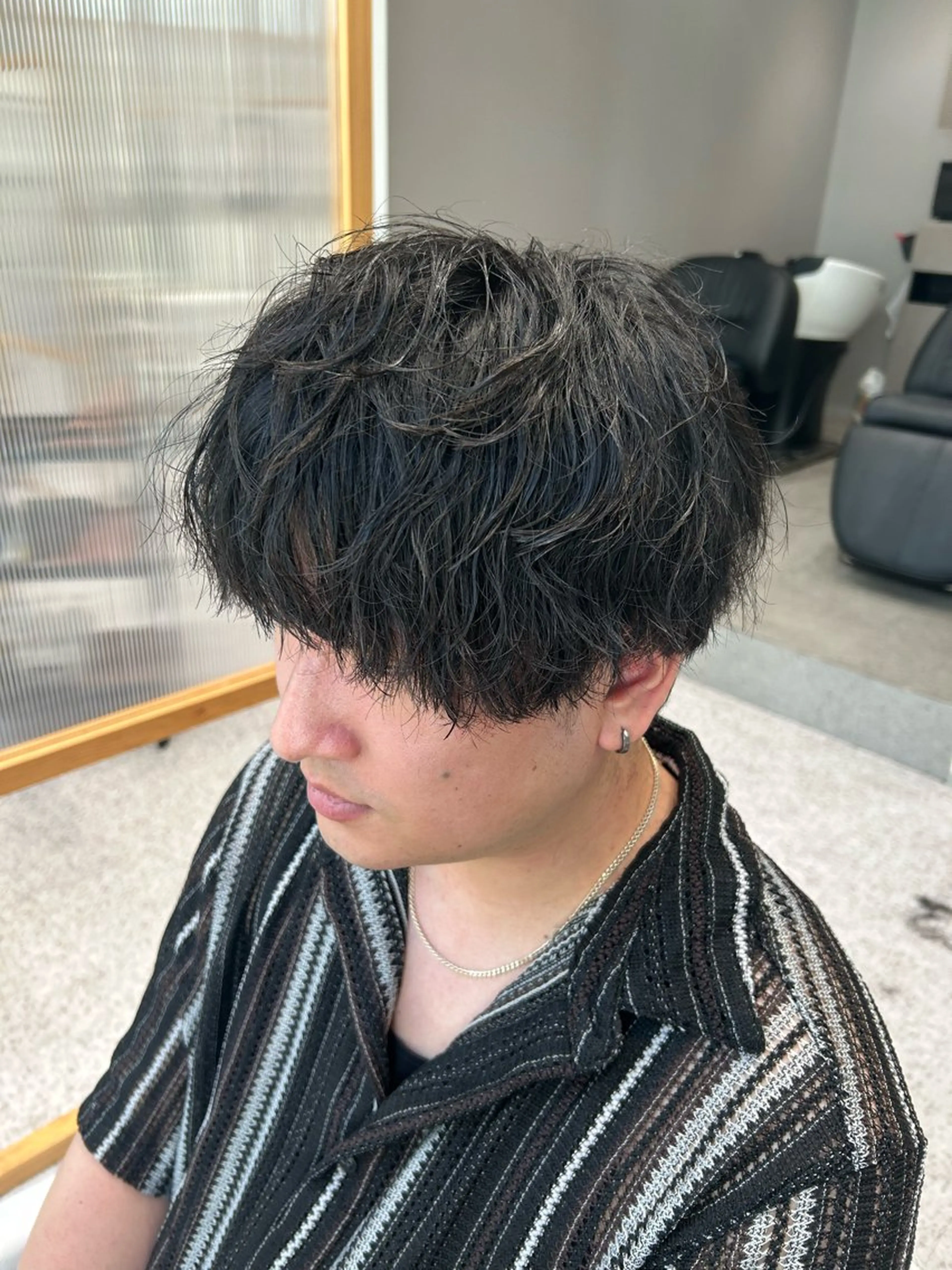ショート カット パーマ トリートメント 波巻きスパイラル/ メンズパーマ/ゆうひのヘアスタイル