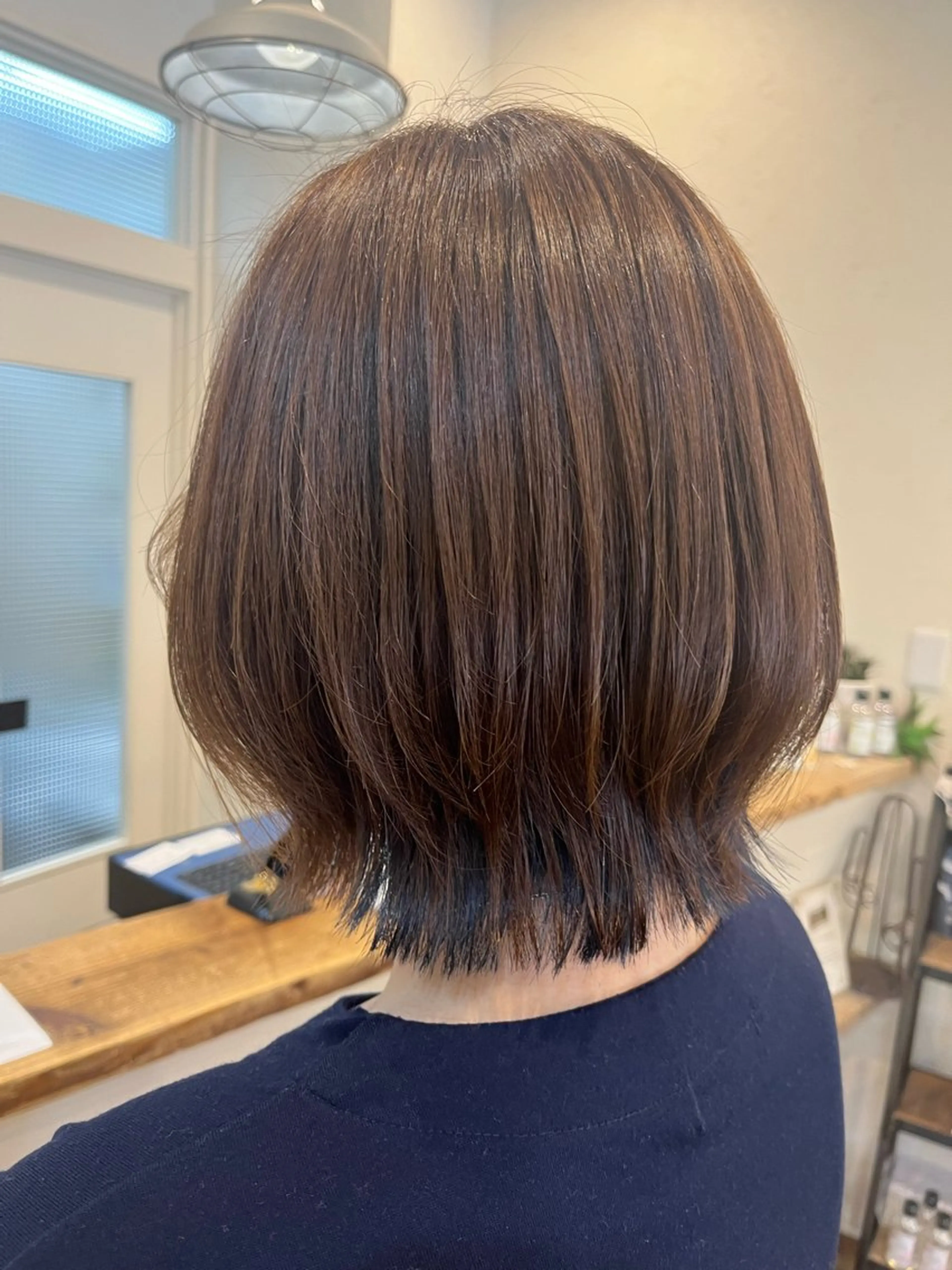 ミディアム ボブ くびれヘア 暖色＊ベージュ ＊くらたあやかのヘアスタイル
