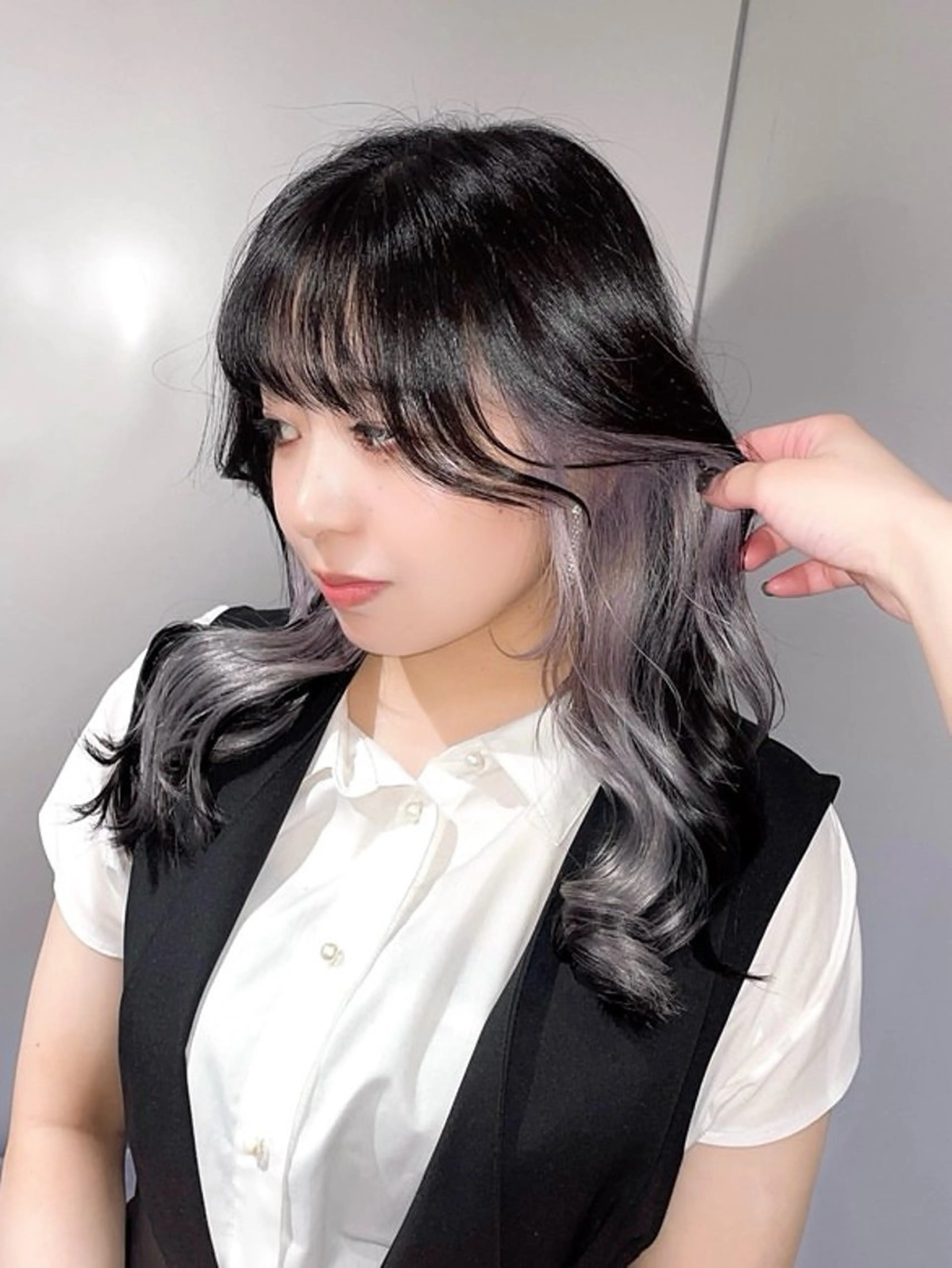 セミロング カラー ヘアカラー トリートメント 髪質改善×韓国 レイヤー ひかるのヘアスタイル
