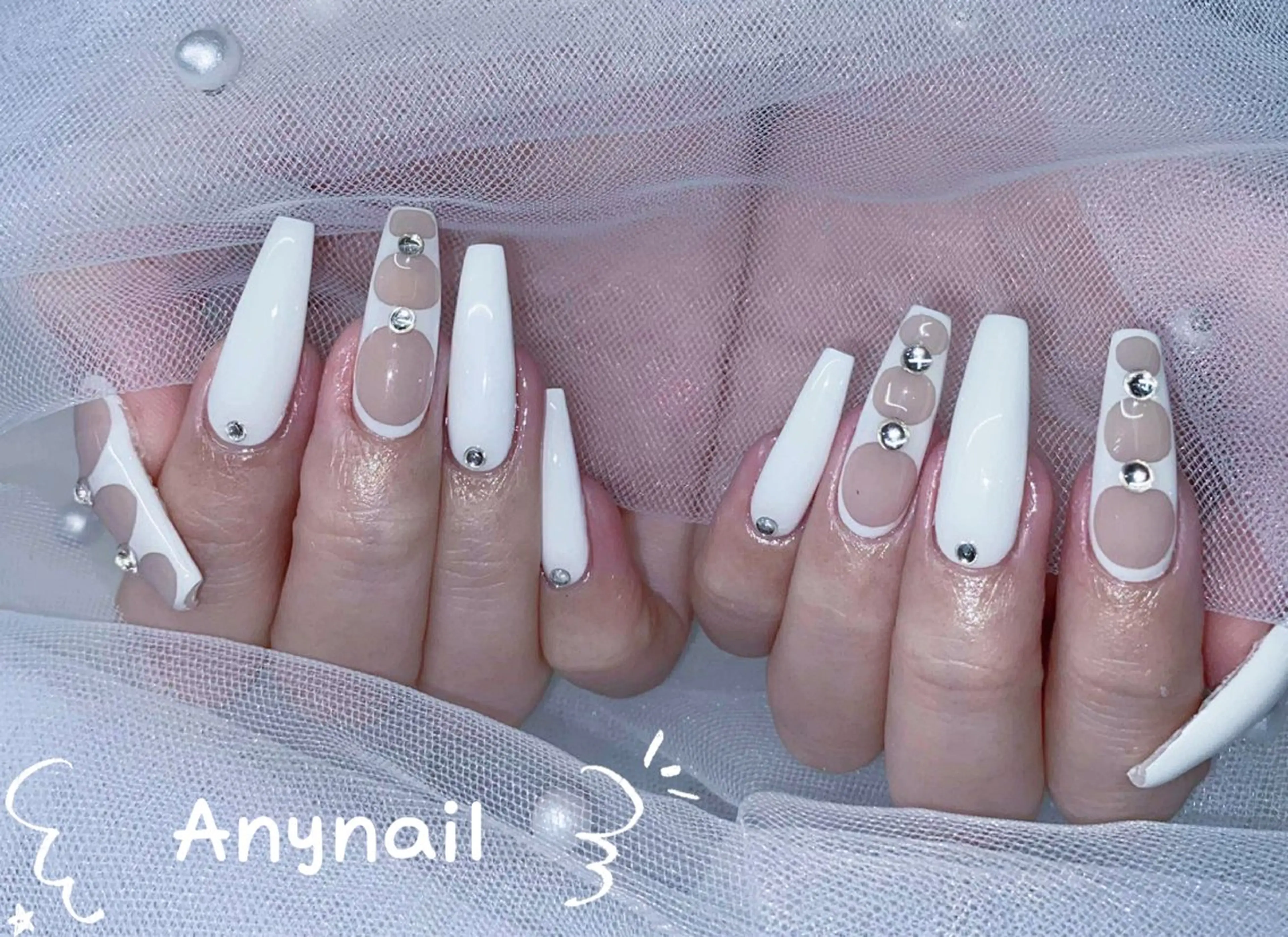 ネイル オーロラネイル ブルー チークネイル フットネイル フレンチネイル ハンドネイル Any_nail新大久保店所属・Any nailのネイルデザイン