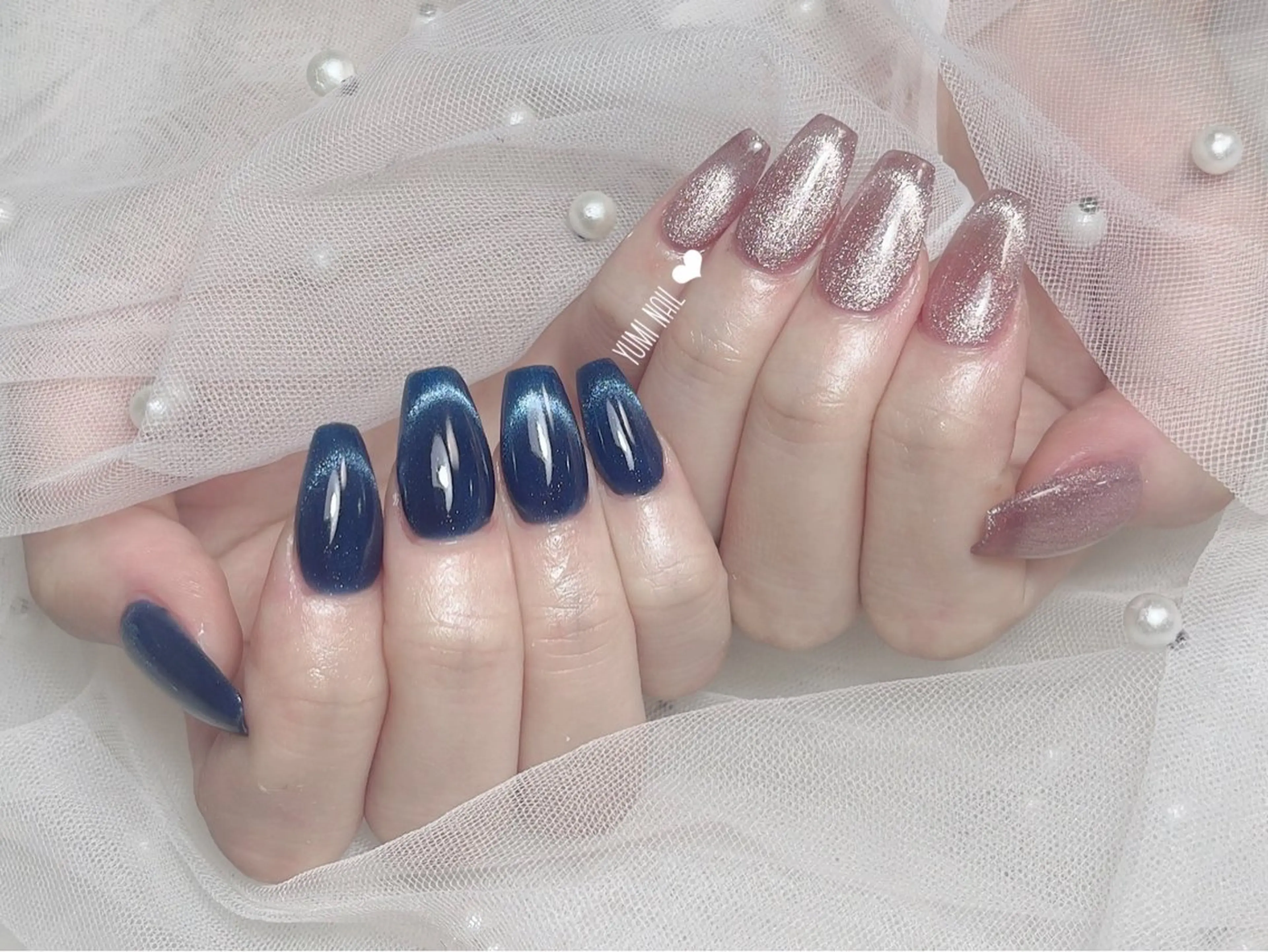 ネイル ハンドネイル ユリ🎀 デザイン長さ出し専門のネイルデザイン