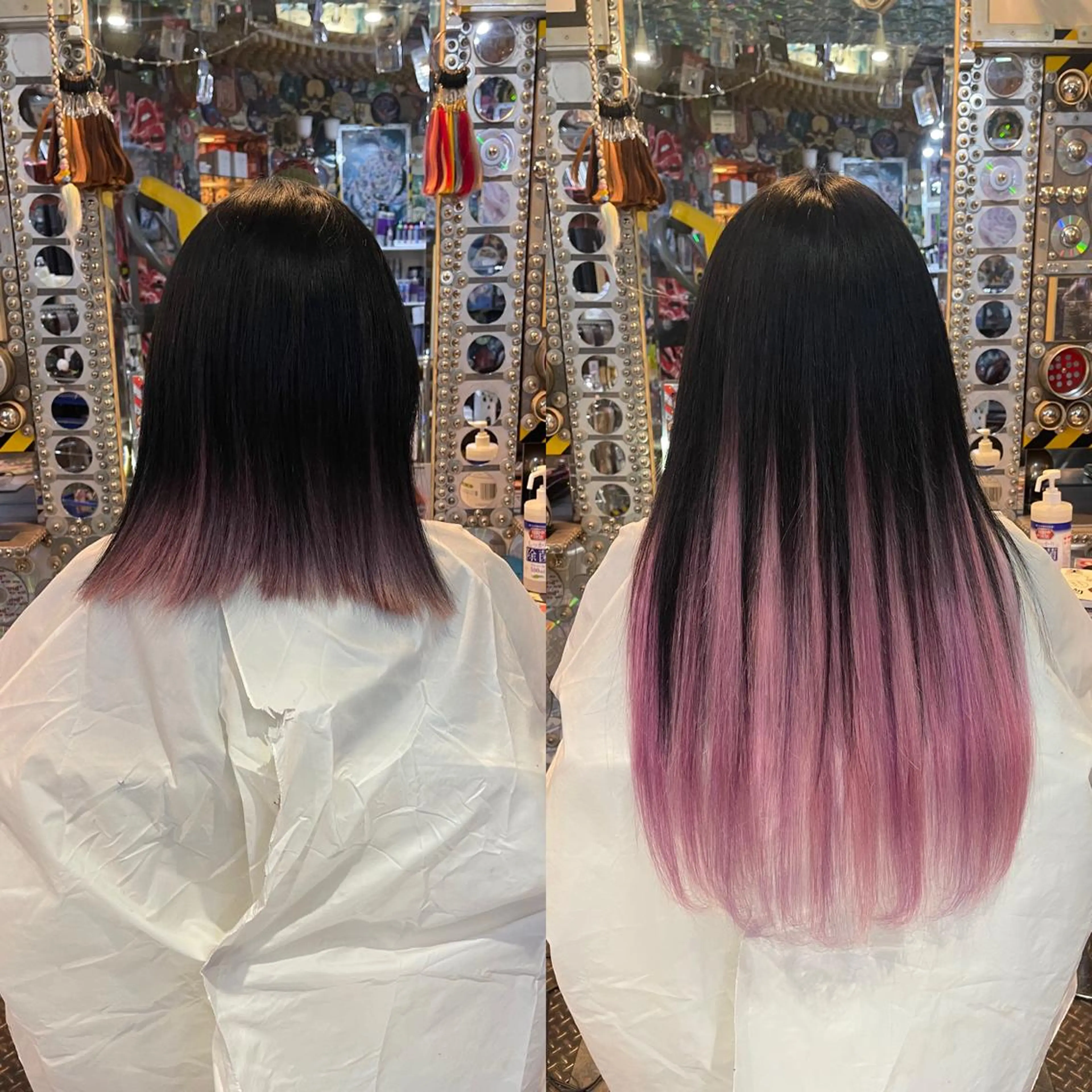 ロング カラー ヘアアレンジ シールエクステ インナーカラー ピンクカラー エクステ haco+所属・🌈派手髪エクステ ブレイズ🌈ひろとのヘアスタイル