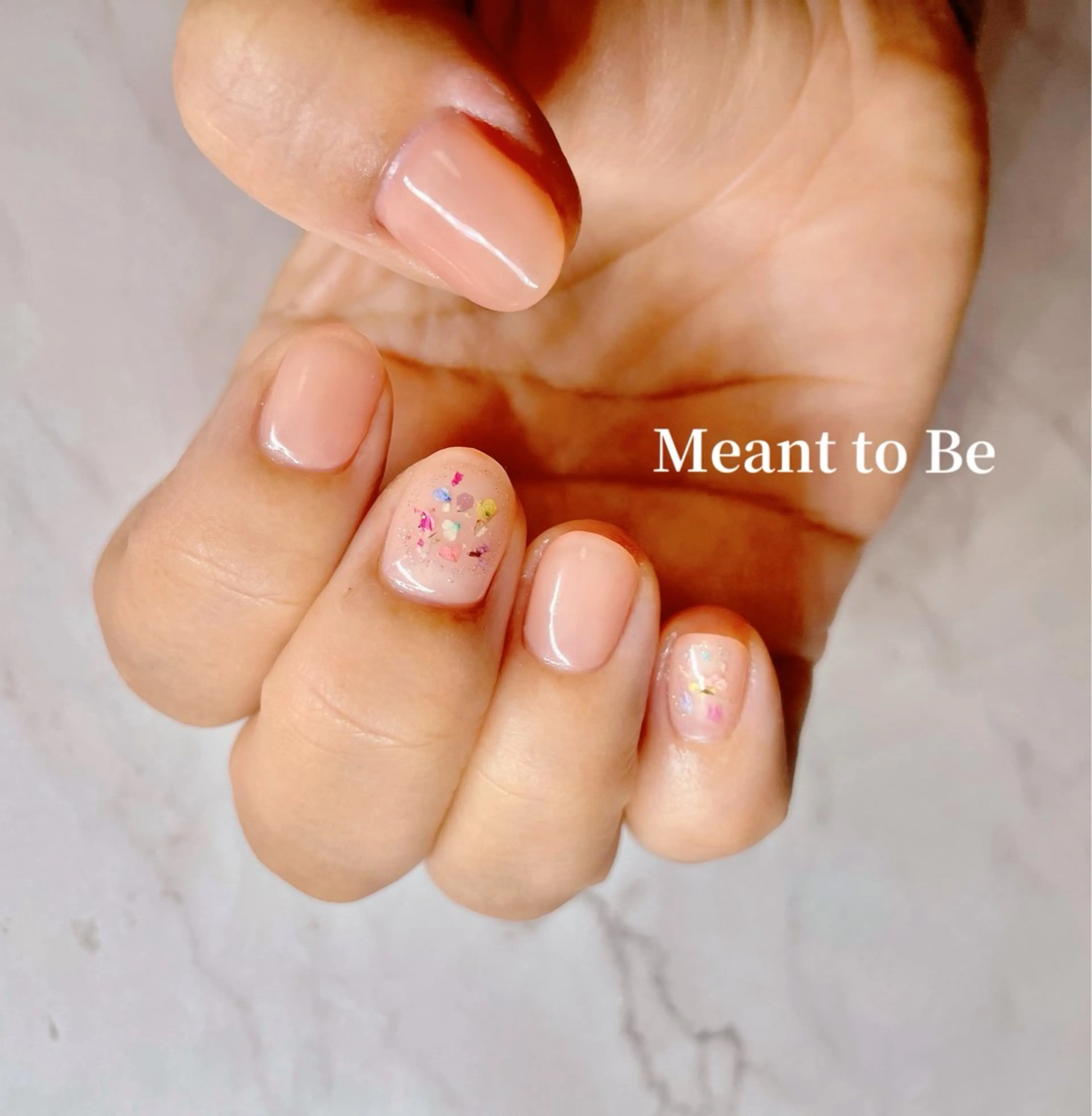 ネイル フラワーネイル ジェルネイル ワンカラーネイル パラジェル 春ネイル Meant to Be〜ご縁に感謝〜のネイルデザイン