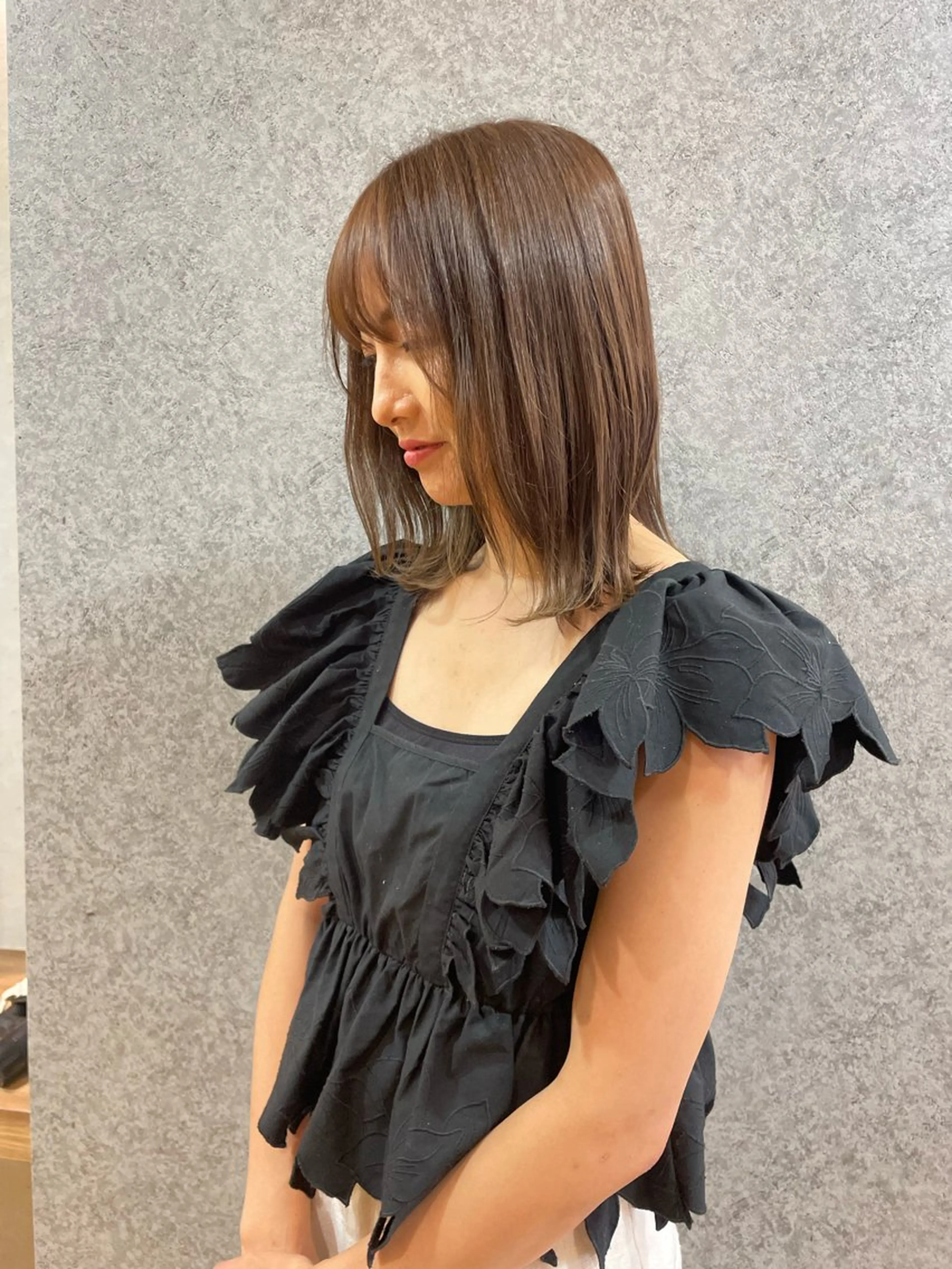 ミディアム カラー ベージュカラー 透明感カラー オレンジ トリートメント 髪質改善/Bloss om🌷高橋沙衣のヘアスタイル