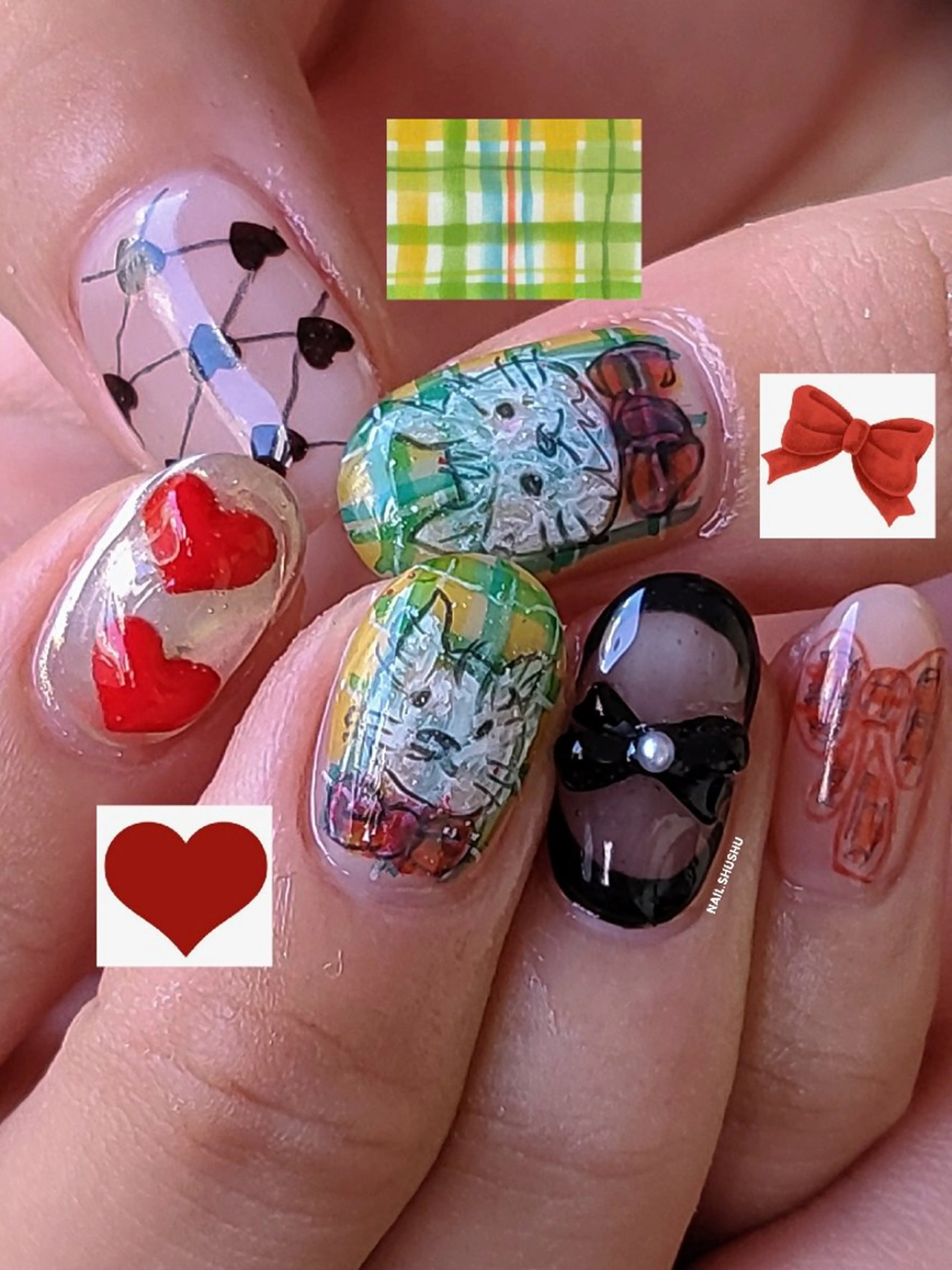 ネイル ハンドネイル 3dパーツ/流行り 👧shushu❤️のネイルデザイン