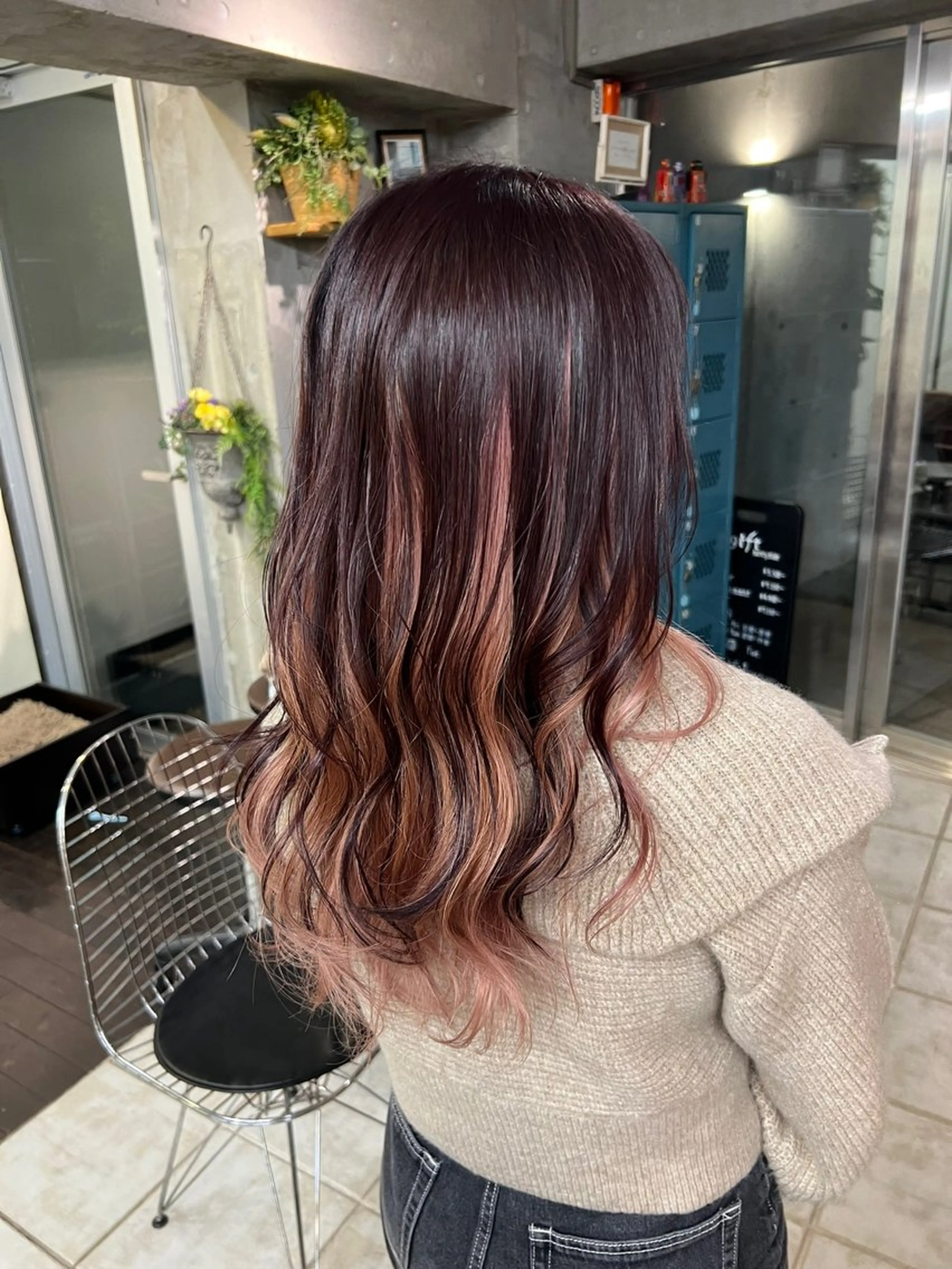 ロング カラー ブリーチ ピンクカラー ヘアカラー 土田かほ/当日可🎀 透明感カラー🍃のヘアスタイル