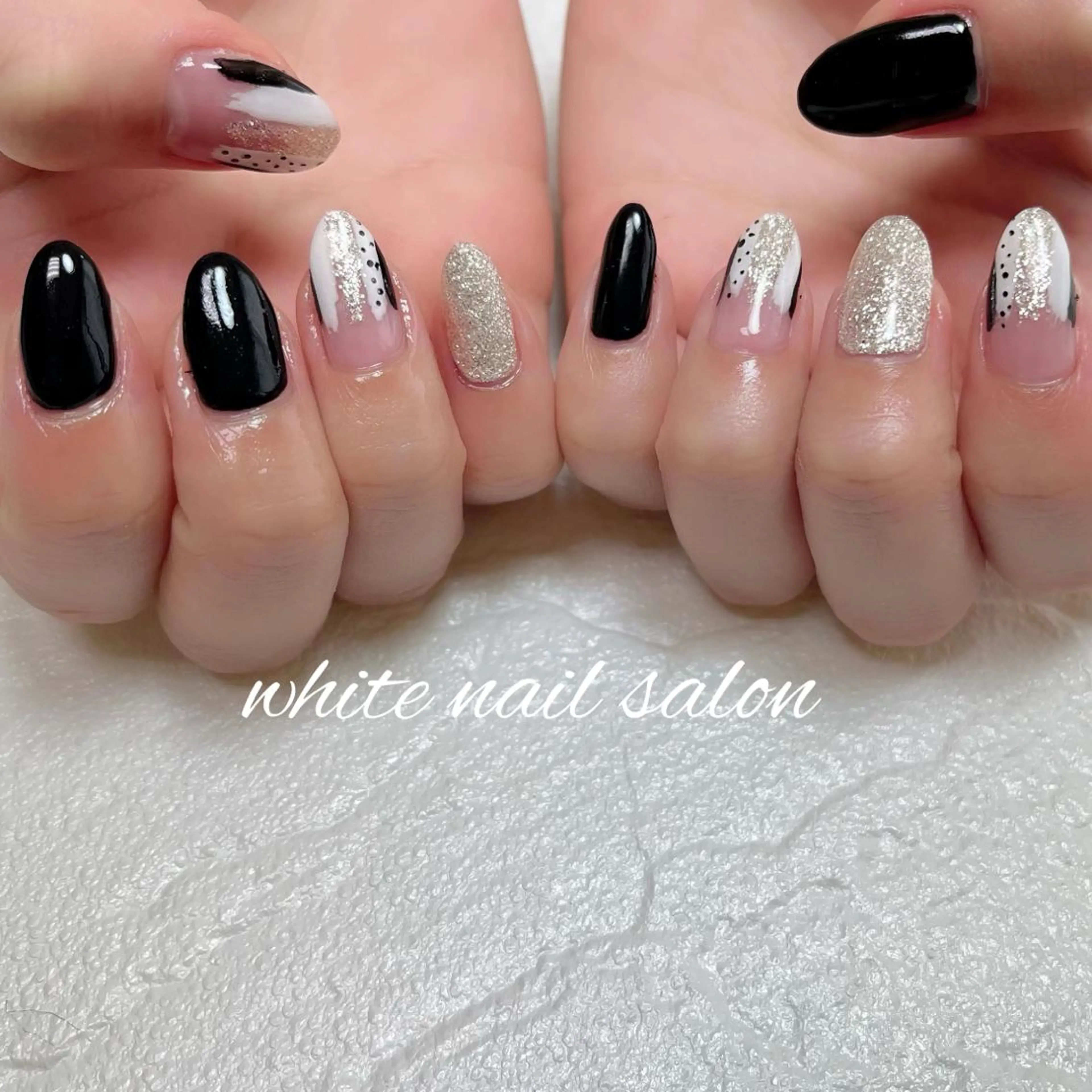 ネイル フットネイル ジェルネイル ハードジェル ラメ(グリッター) 持ち込み ハンドネイル white nail salonのネイルデザイン
