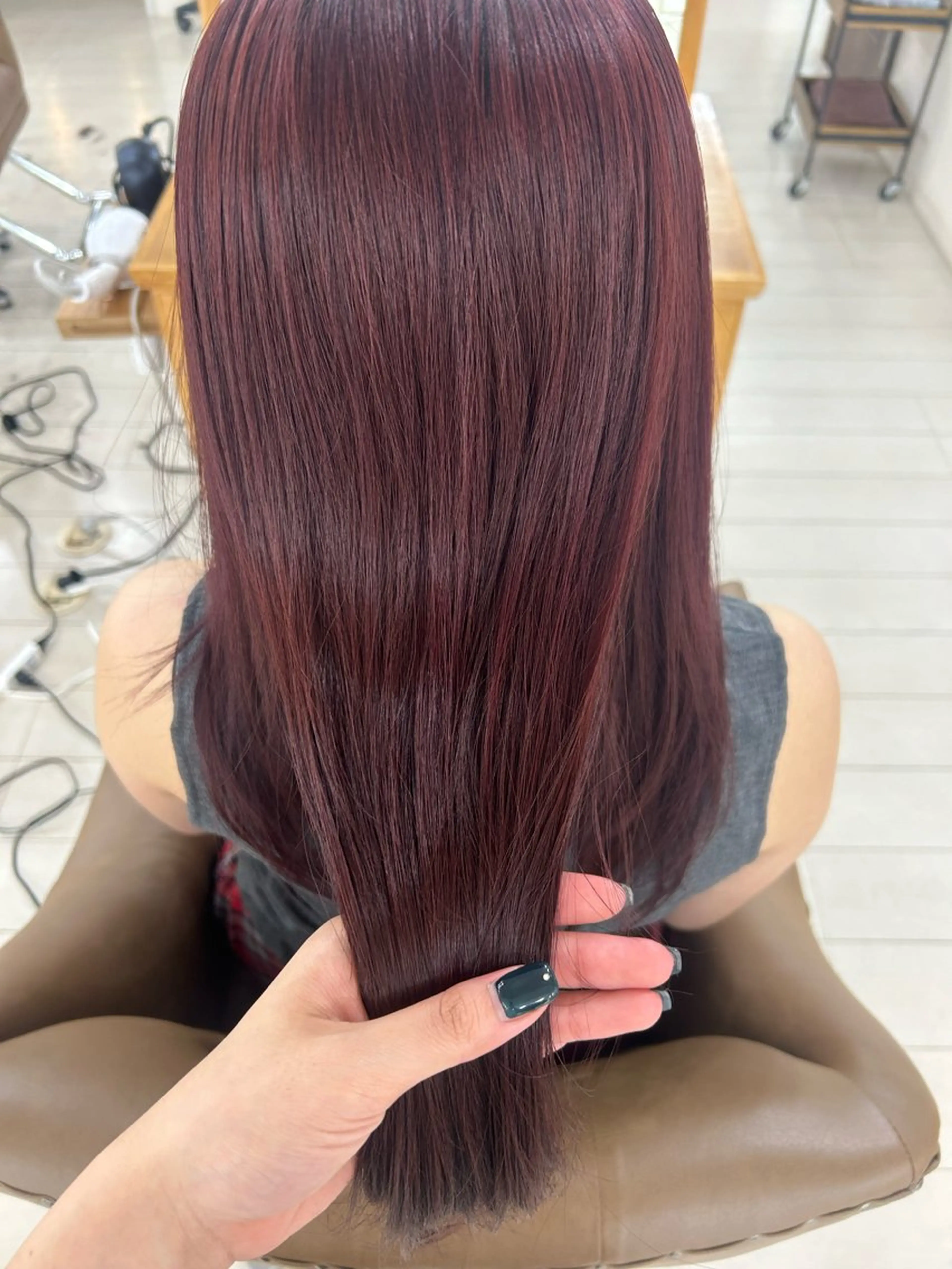 セミロング カラー ブリーチ ダブルカラー ブリーチなしカラー レッドカラー ヘアカラー トリートメント ☕️結【suii.】 ボブ/ヘアセット☕️のヘアスタイル