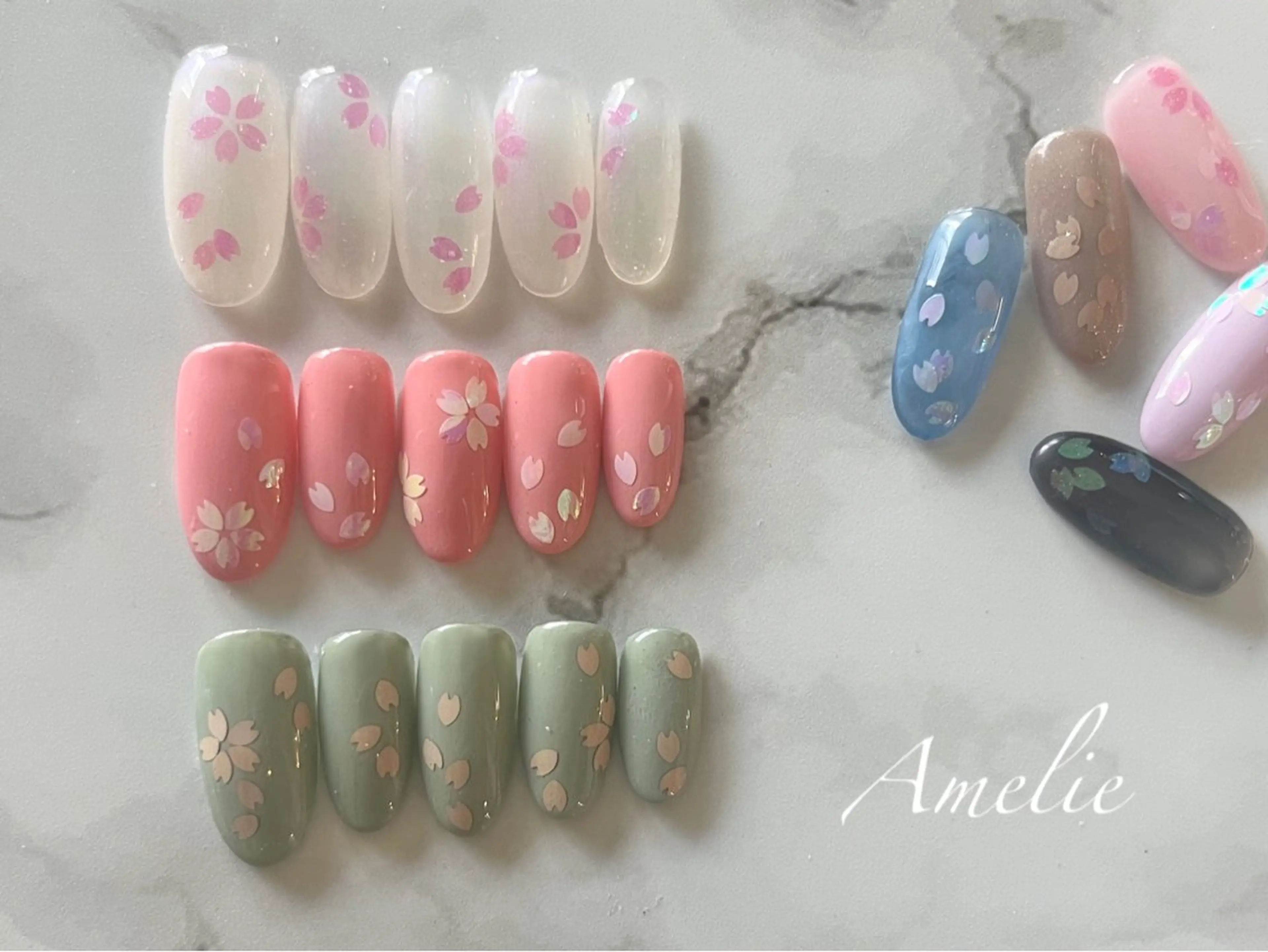 ネイル 桜ネイル ワンカラーネイル yo koのネイルデザイン