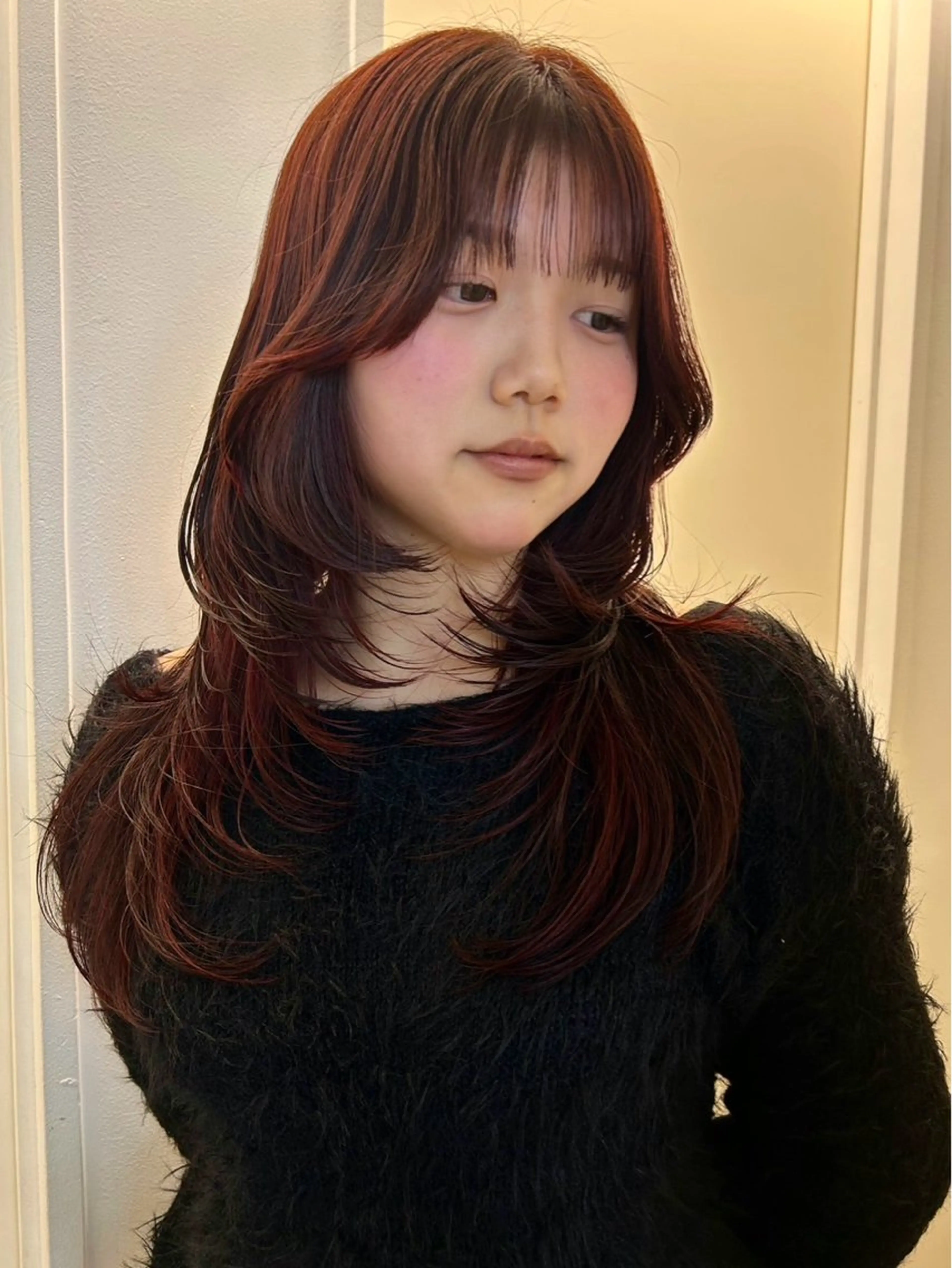 カラー 暖色カラー/ ネイル momo🍀☆*:°のヘアスタイル