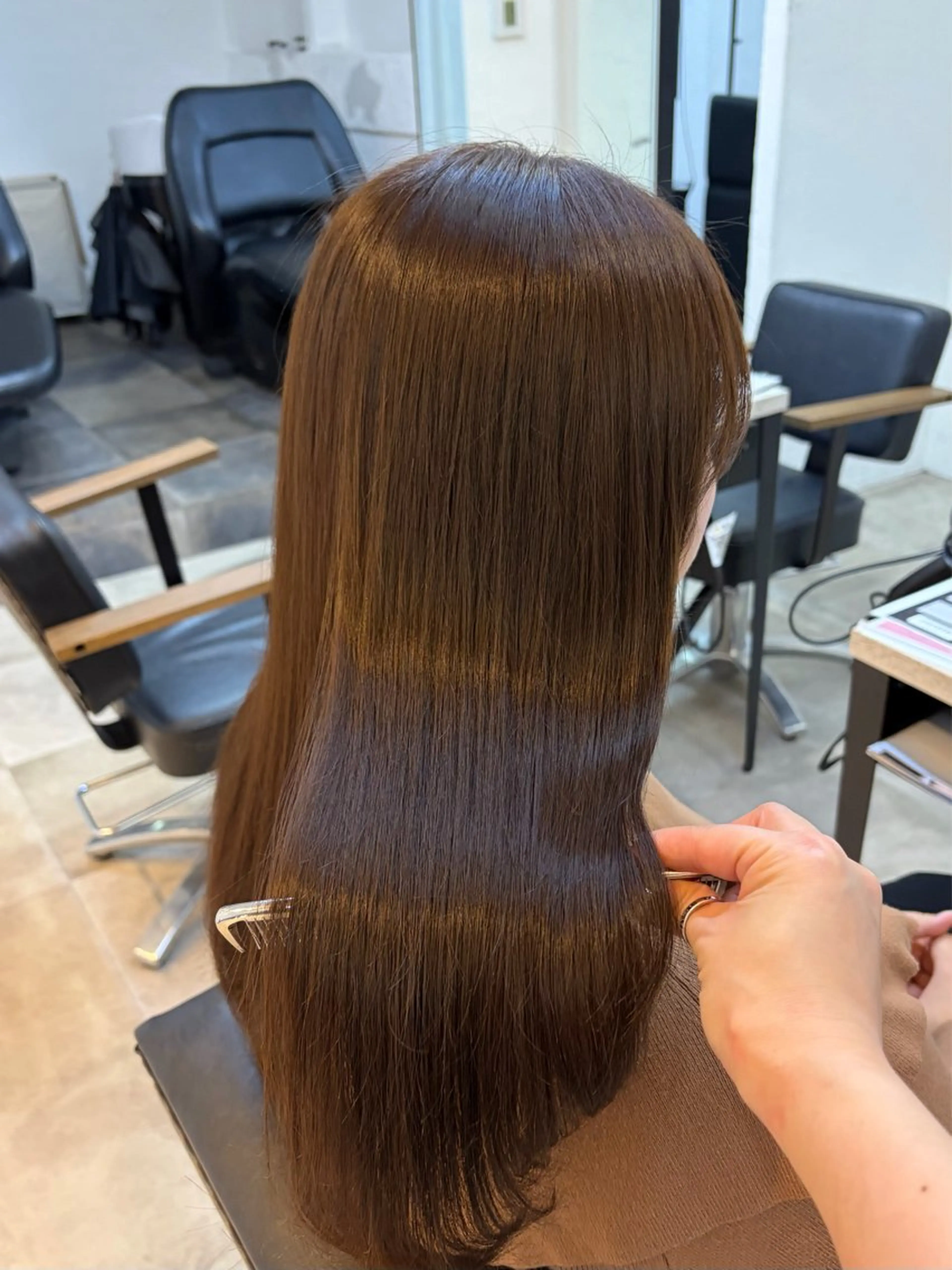 セミロング カラー 🥀韓国ヘア🥀 宮津真菜のヘアスタイル