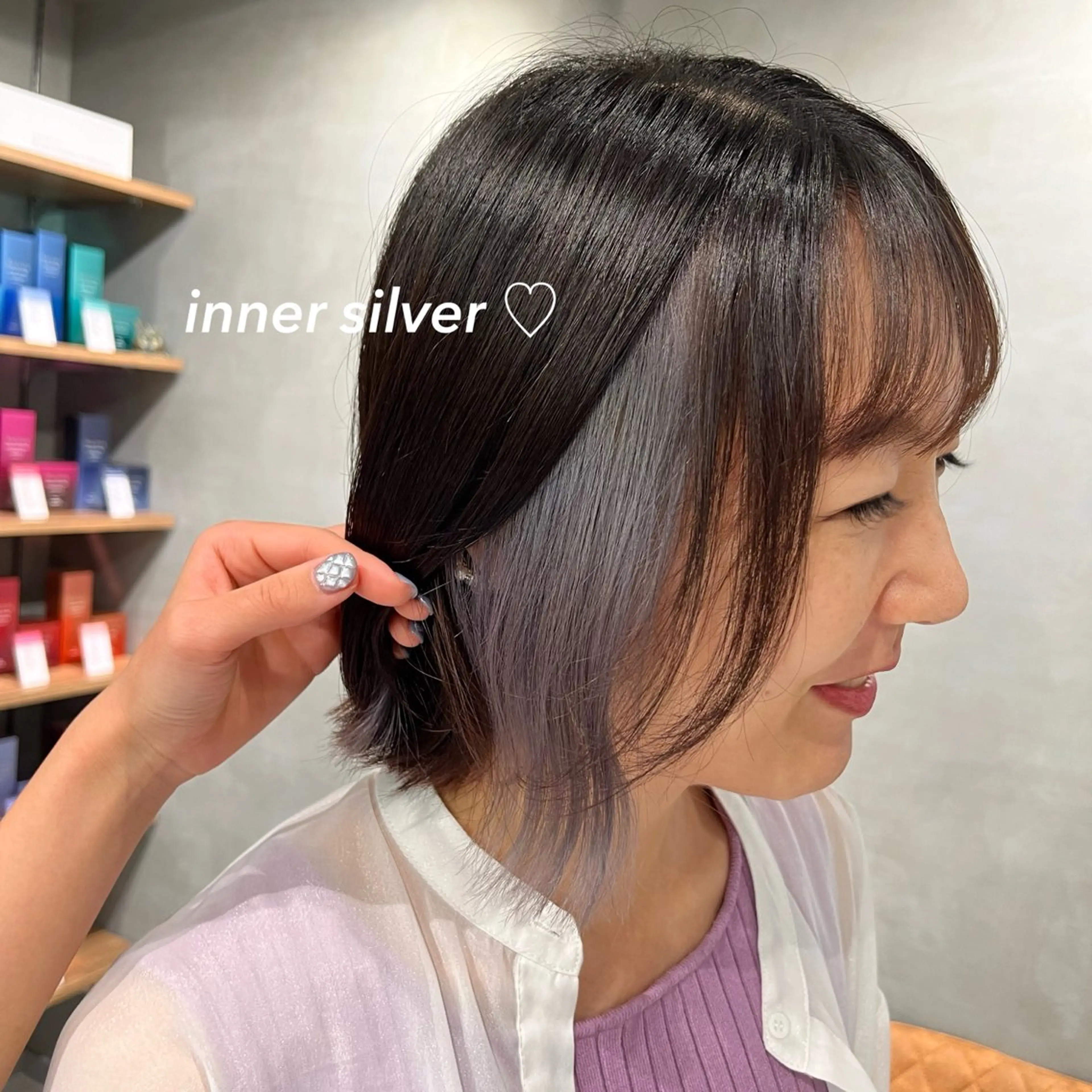 ミディアム カラー ブリーチ 透明感カラー カット ヘアカラー インナーカラー🎧♡ ヘアメ🎀くめののヘアスタイル