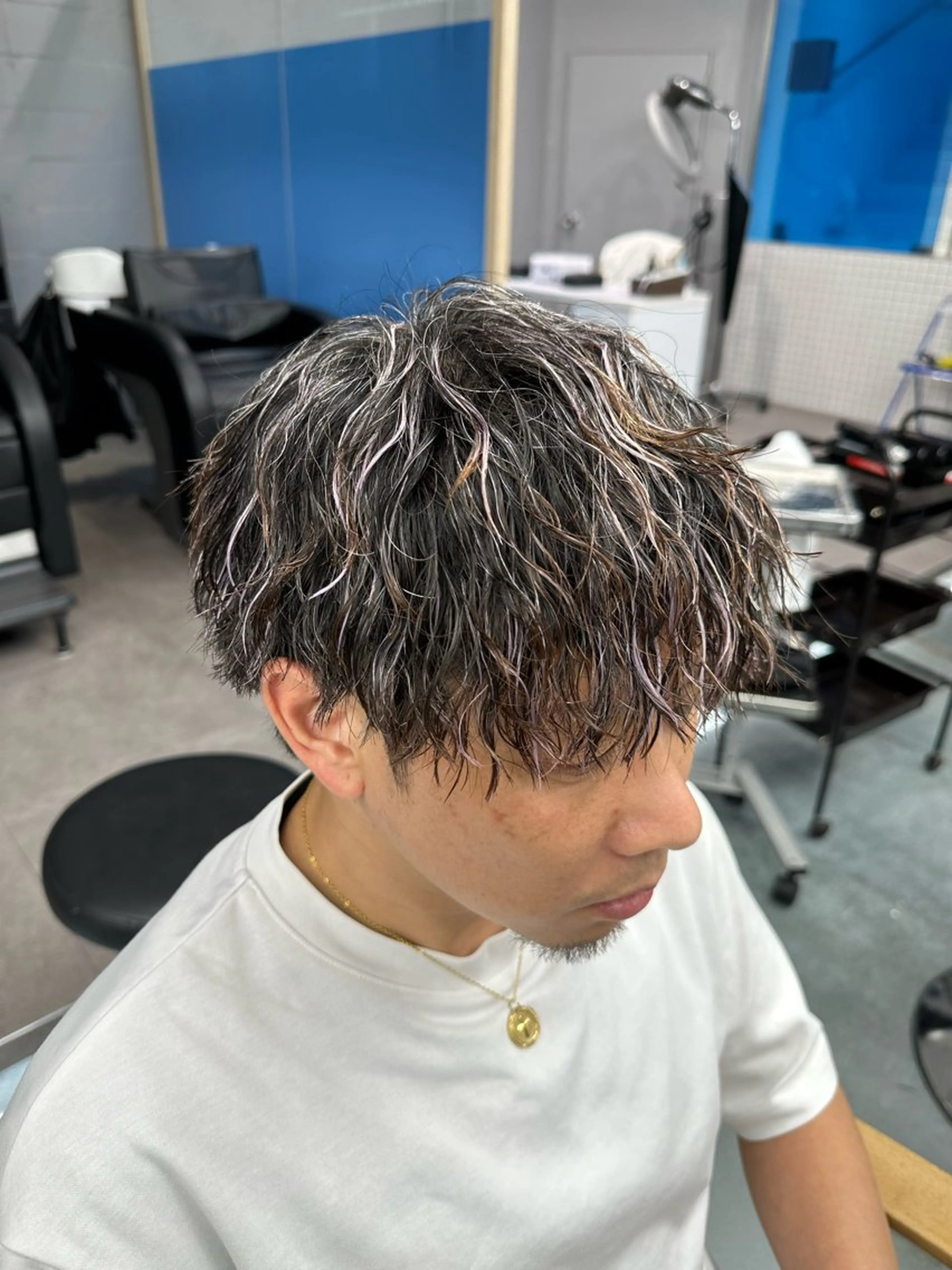カラー パーマ メンズ カット ヘアカラー パーマ メンズパーマ特化🥇 フェザーパーマ/紘夢のヘアスタイル
