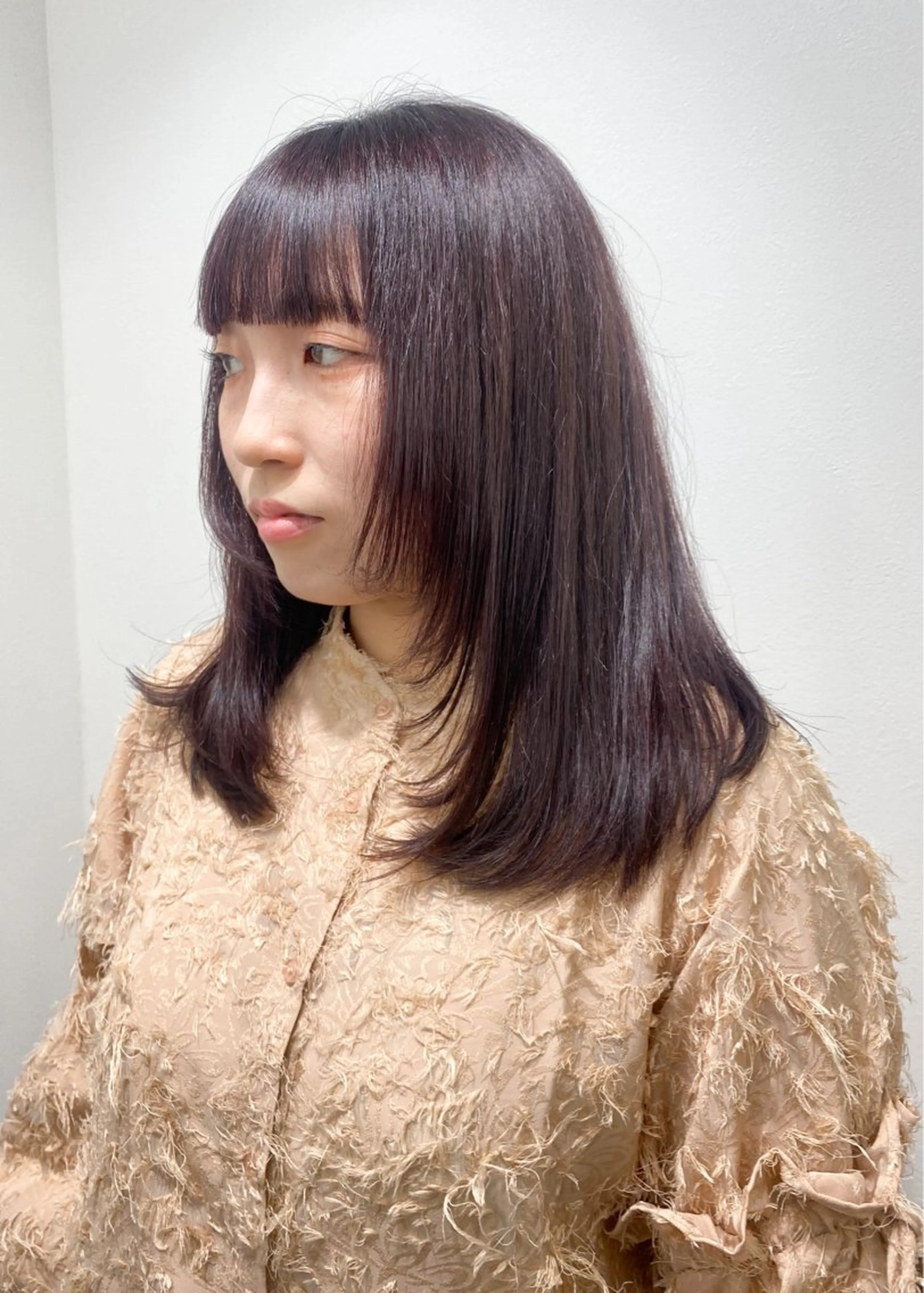 セミロング カラー ブラウンカラー ピンクカラー ピンクブラウン レイヤーカット anli所属・tomomi /レイヤーカットのヘアスタイル