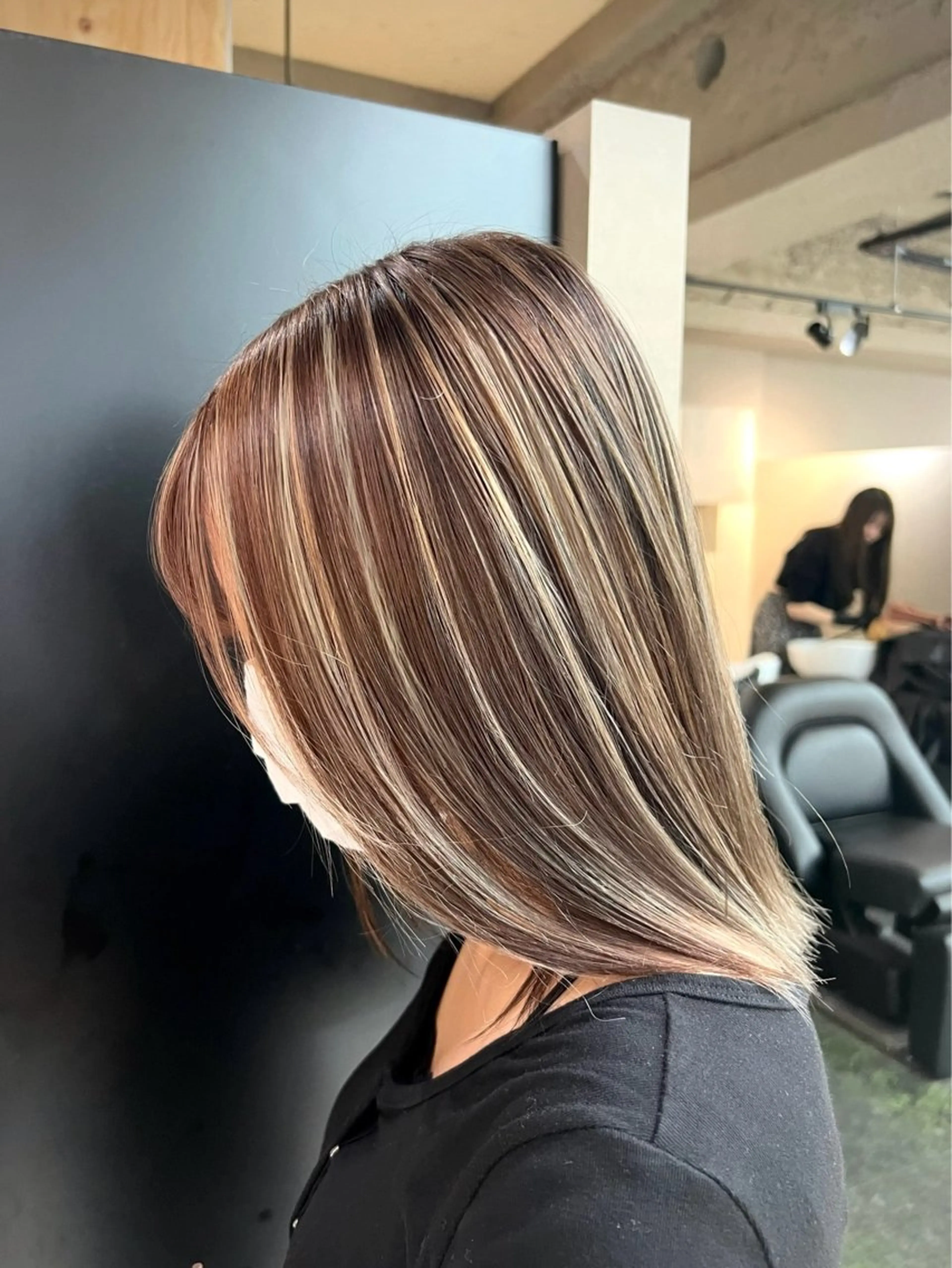 ミディアム カラー 💖難波レイヤー カット💖ツバサのヘアスタイル