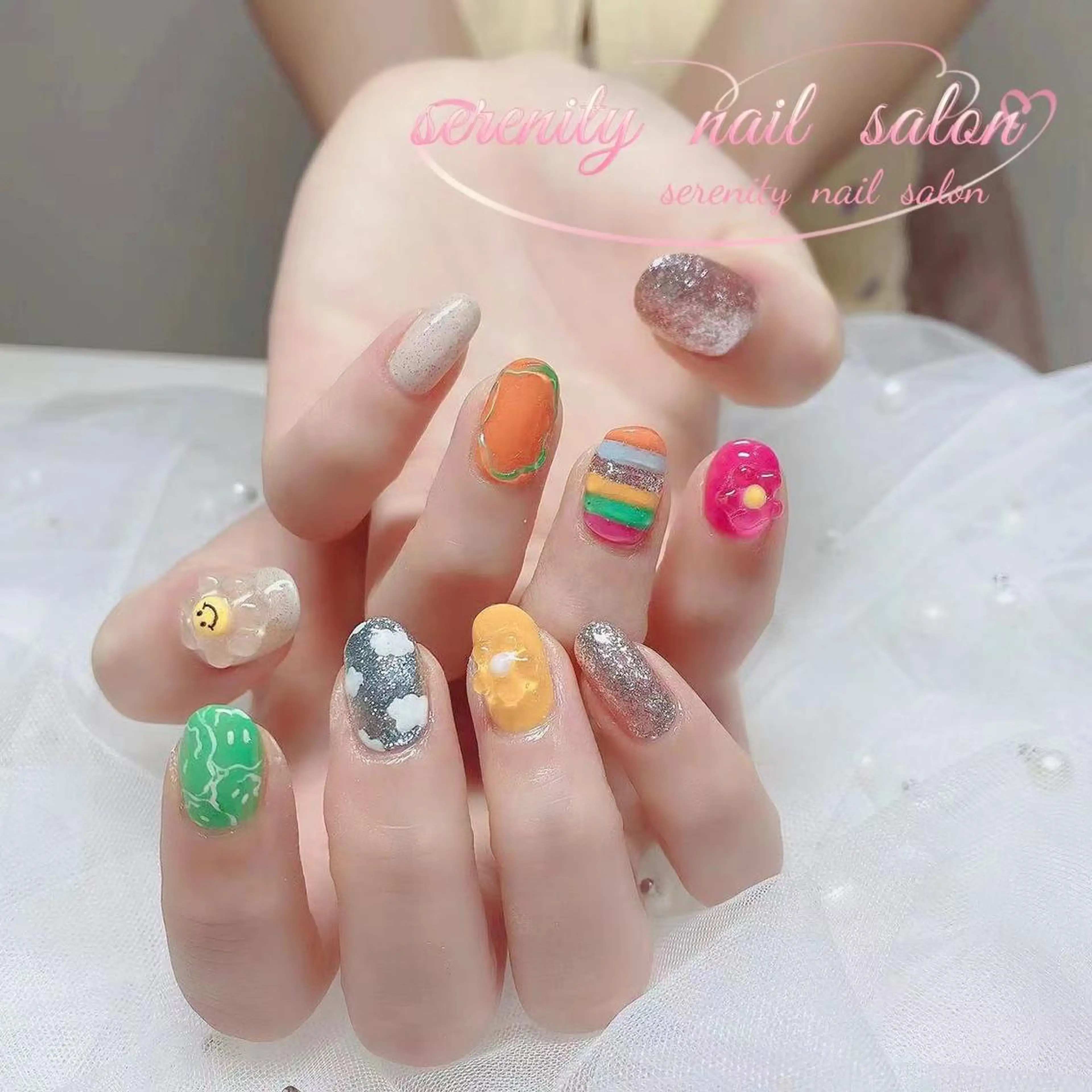 ネイル ハンドネイル ハンドケア ✨Serenity ワンホンネイルのネイルデザイン
