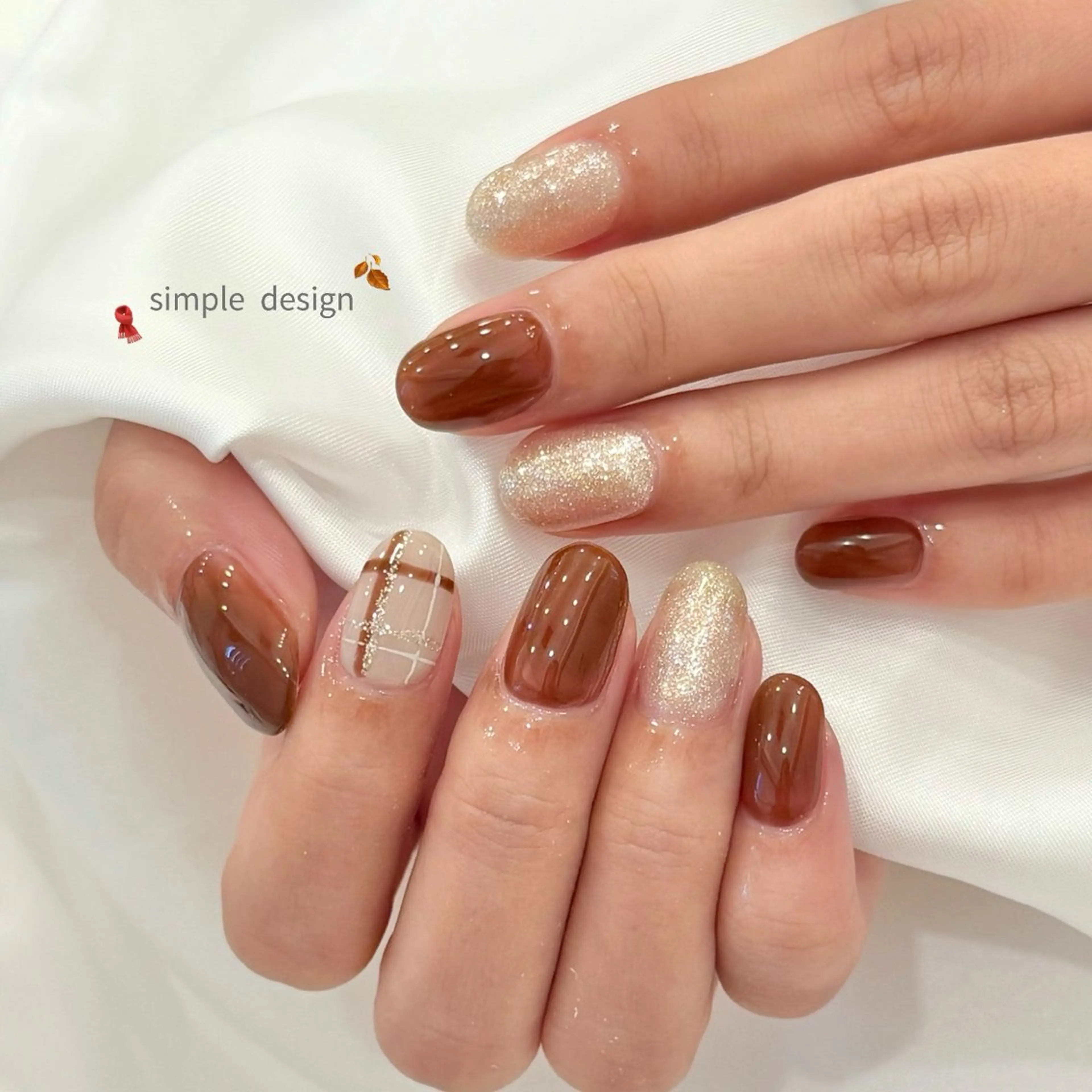 ネイル シンプルネイル 冬ネイル 🌿 hazuki🌿のネイルデザイン