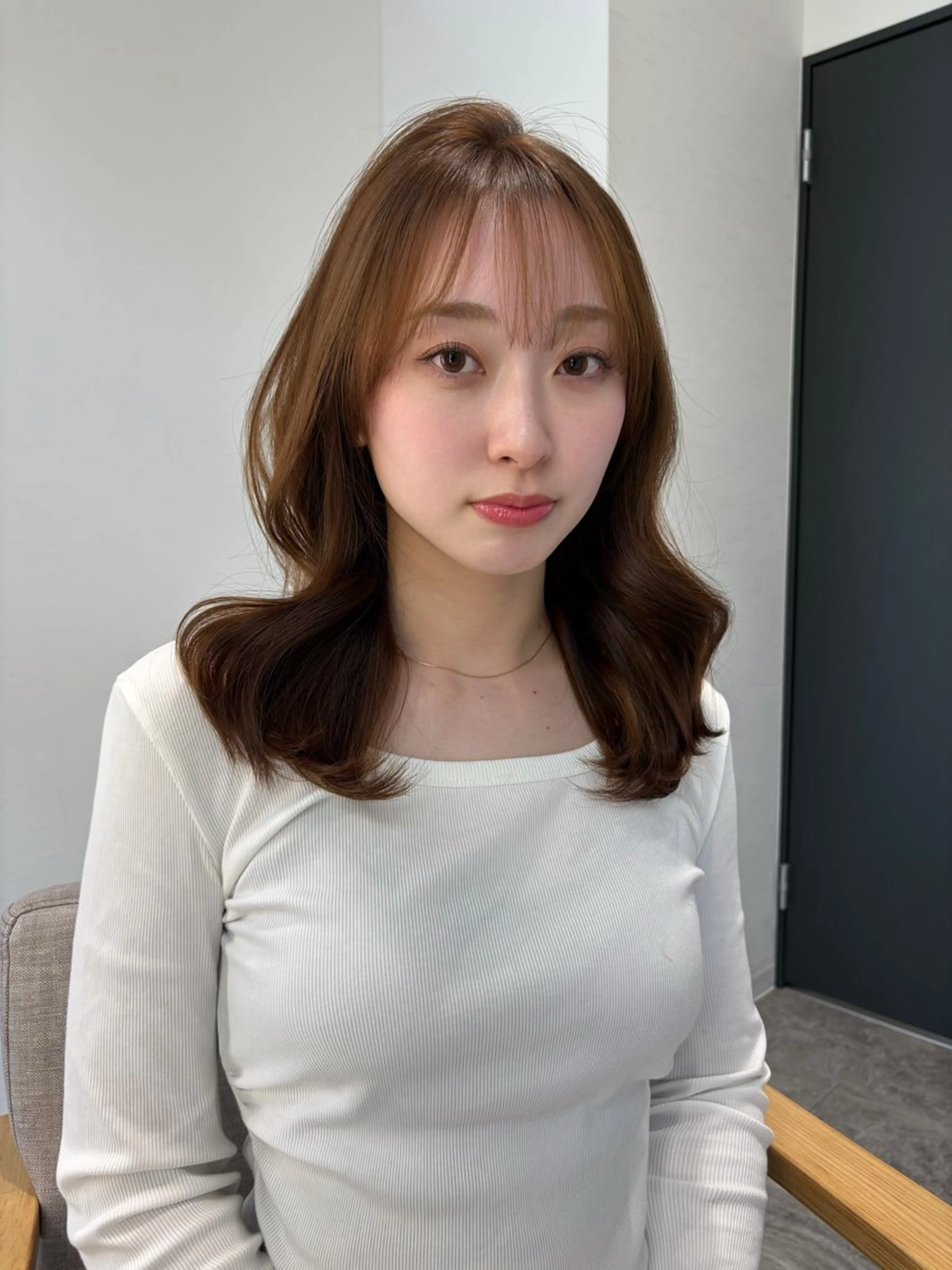 ミディアム カラー 似合わせ前髪/ 小顔カット🎀そうのヘアスタイル