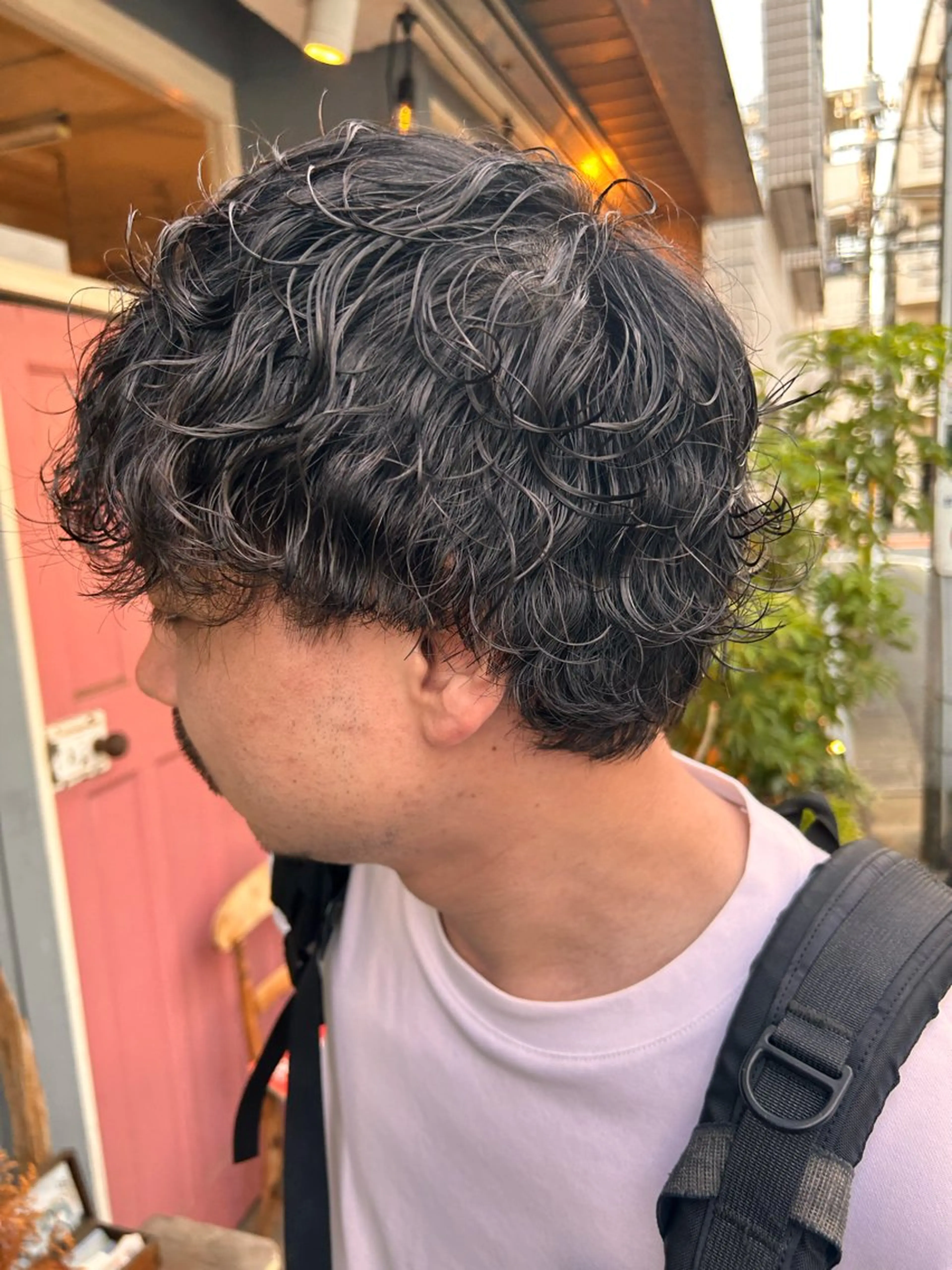 ショート パーマ メンズ メンズパーマ カット パーマ 清水千優/パーマ/透 明感カラー/メンズのヘアスタイル