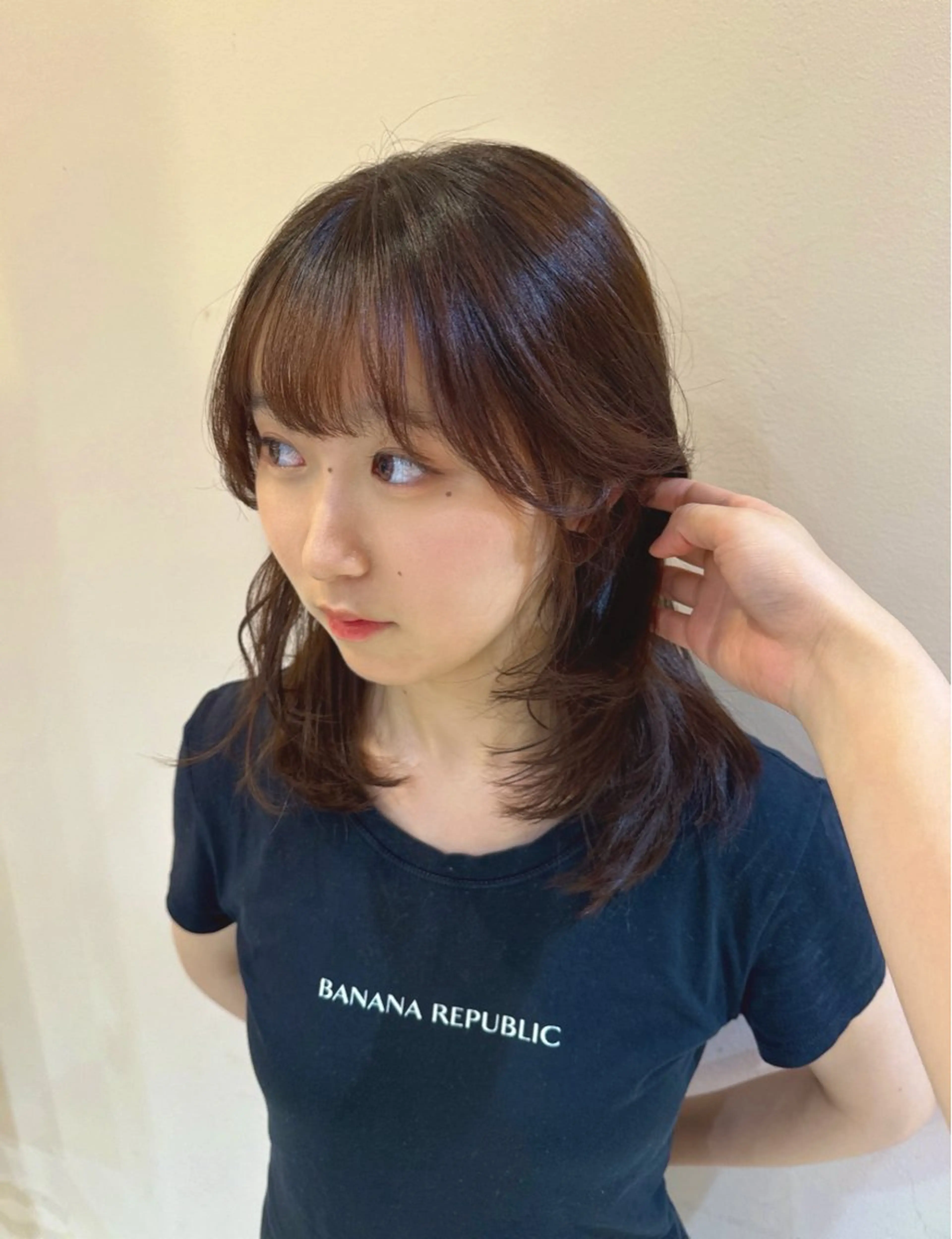 セミロング カラー ブラウンカラー オレンジ オレンジブラウン レイヤーカット カット ヘアカラー Reginavita栄店 【レジナヴィータ】所属・鈴木 二依奈のヘアスタイル