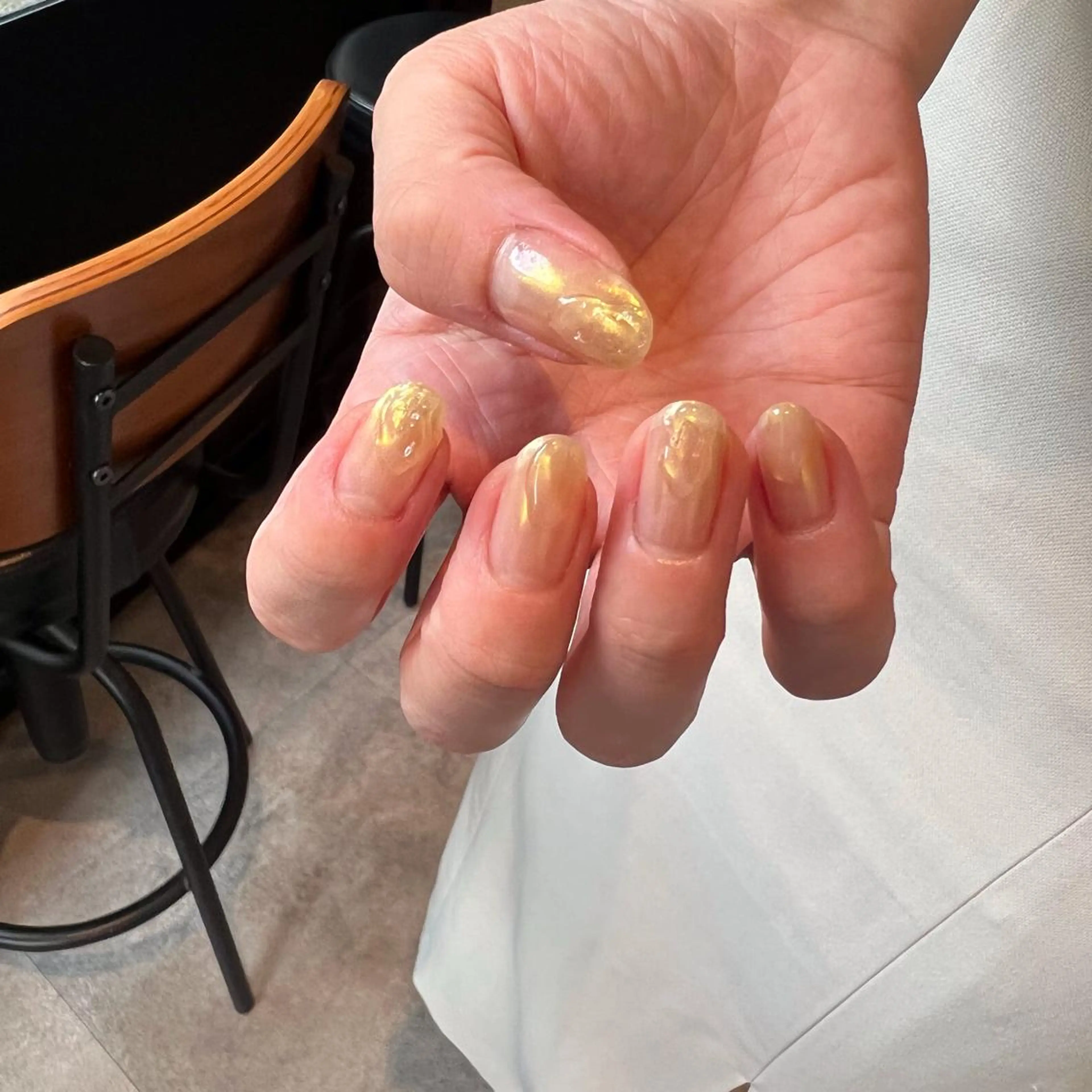 ネイル ゴールド ミラーネイル ニュアンスネイル ぷっくりネイル パラジェル登録サロン N°nail 立川のネイルデザイン