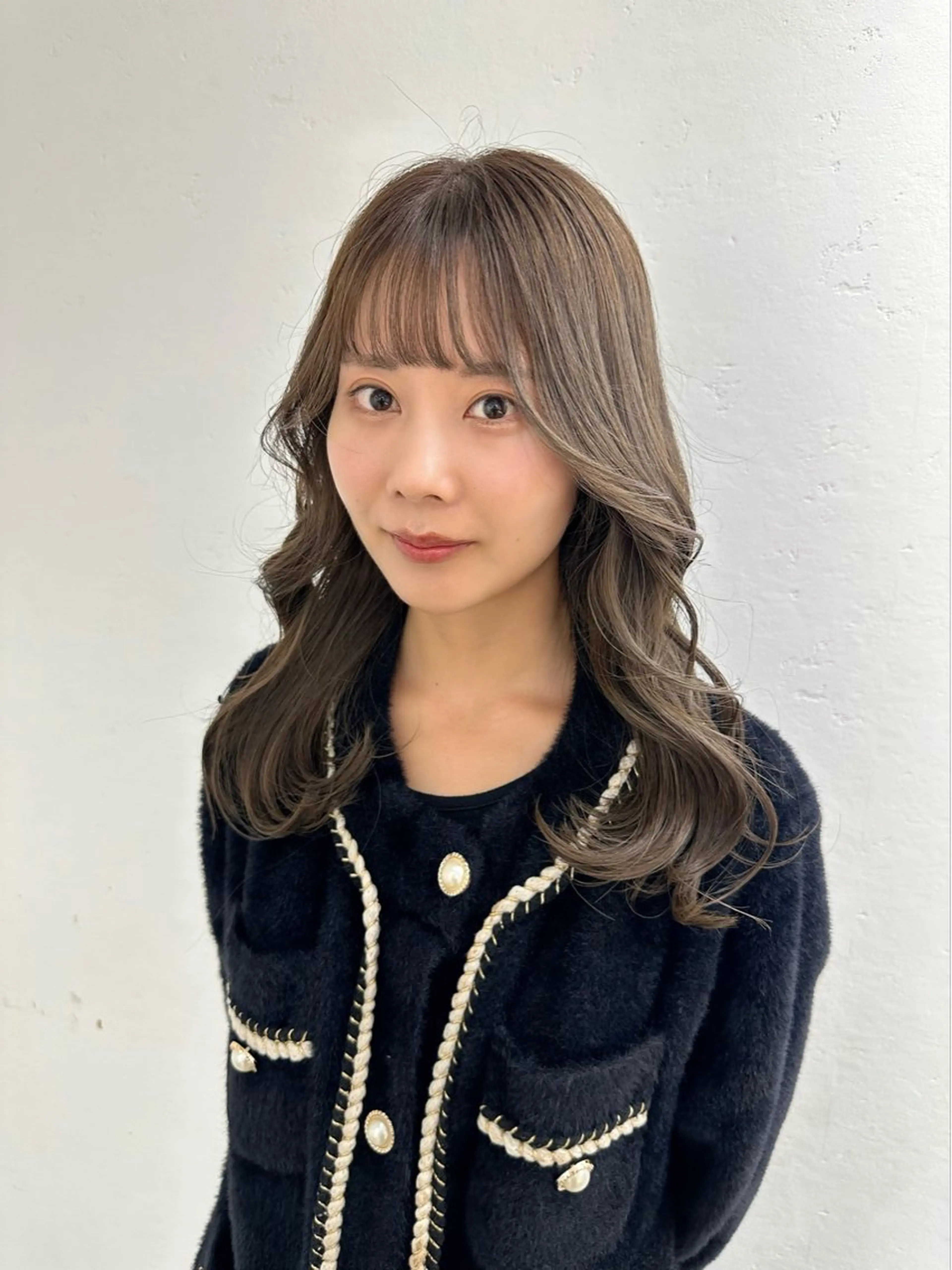 ロング カラー カット ヘアカラー トリートメント レイヤー 顔周り グレージュ/添田晃基のヘアスタイル