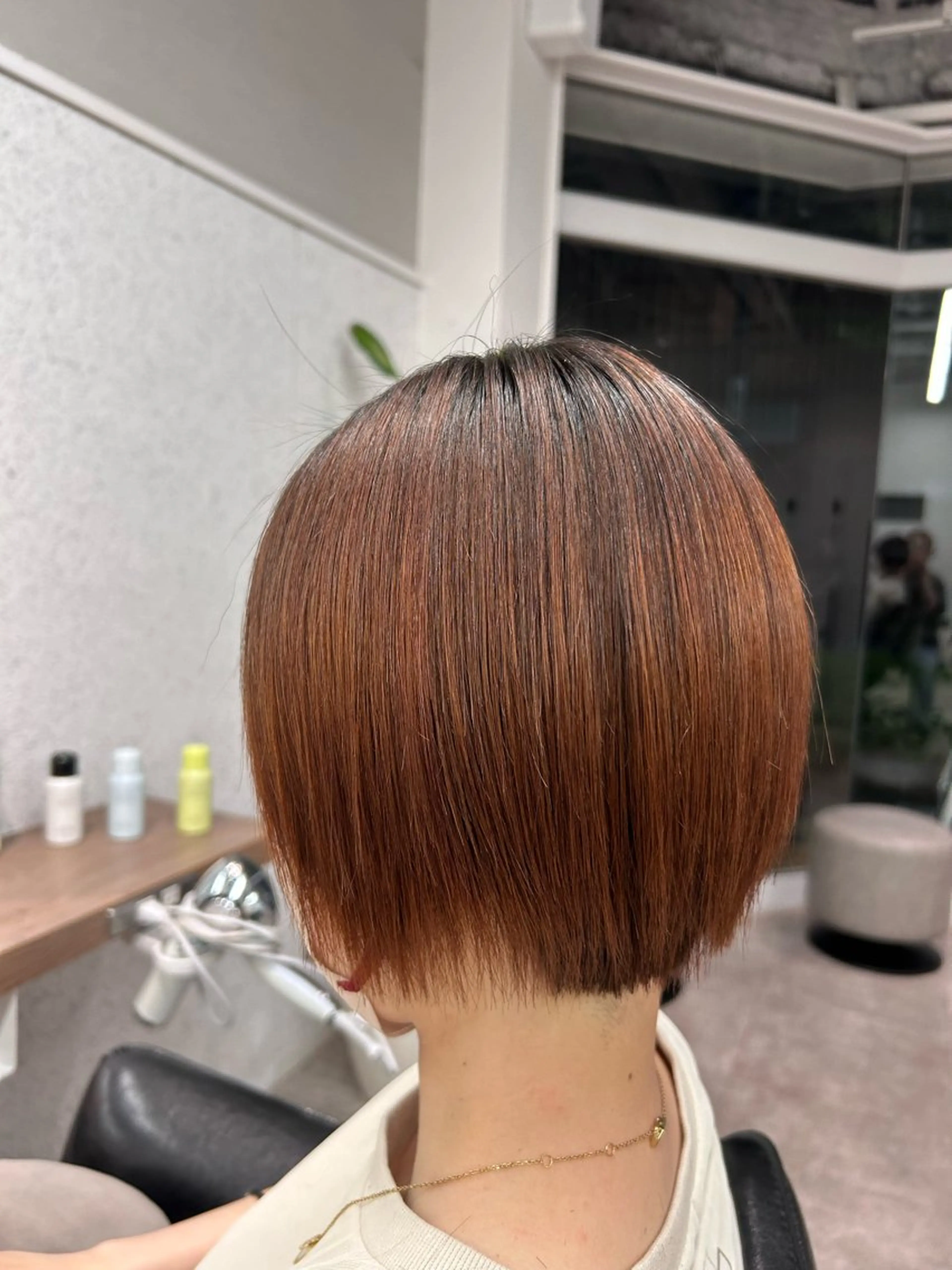 ショート ボブ 縮毛矯正 ボブ/透明感カラー/ 髪質改善/🌙/ルナのヘアスタイル
