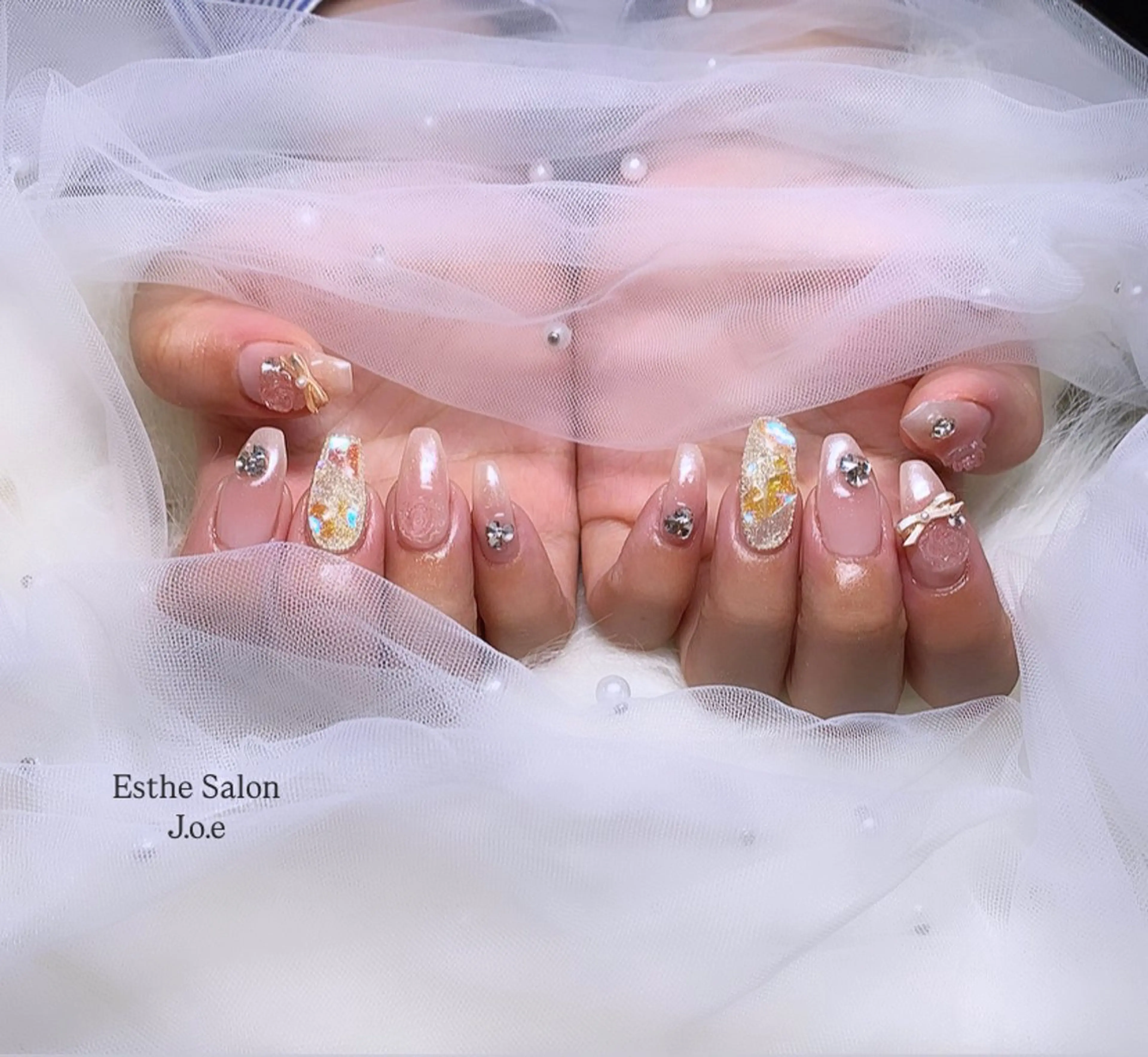 ネイル オーロラネイル チークネイル グラデーション ハンドネイル EstheSalon J.o.e /石堂のネイルデザイン