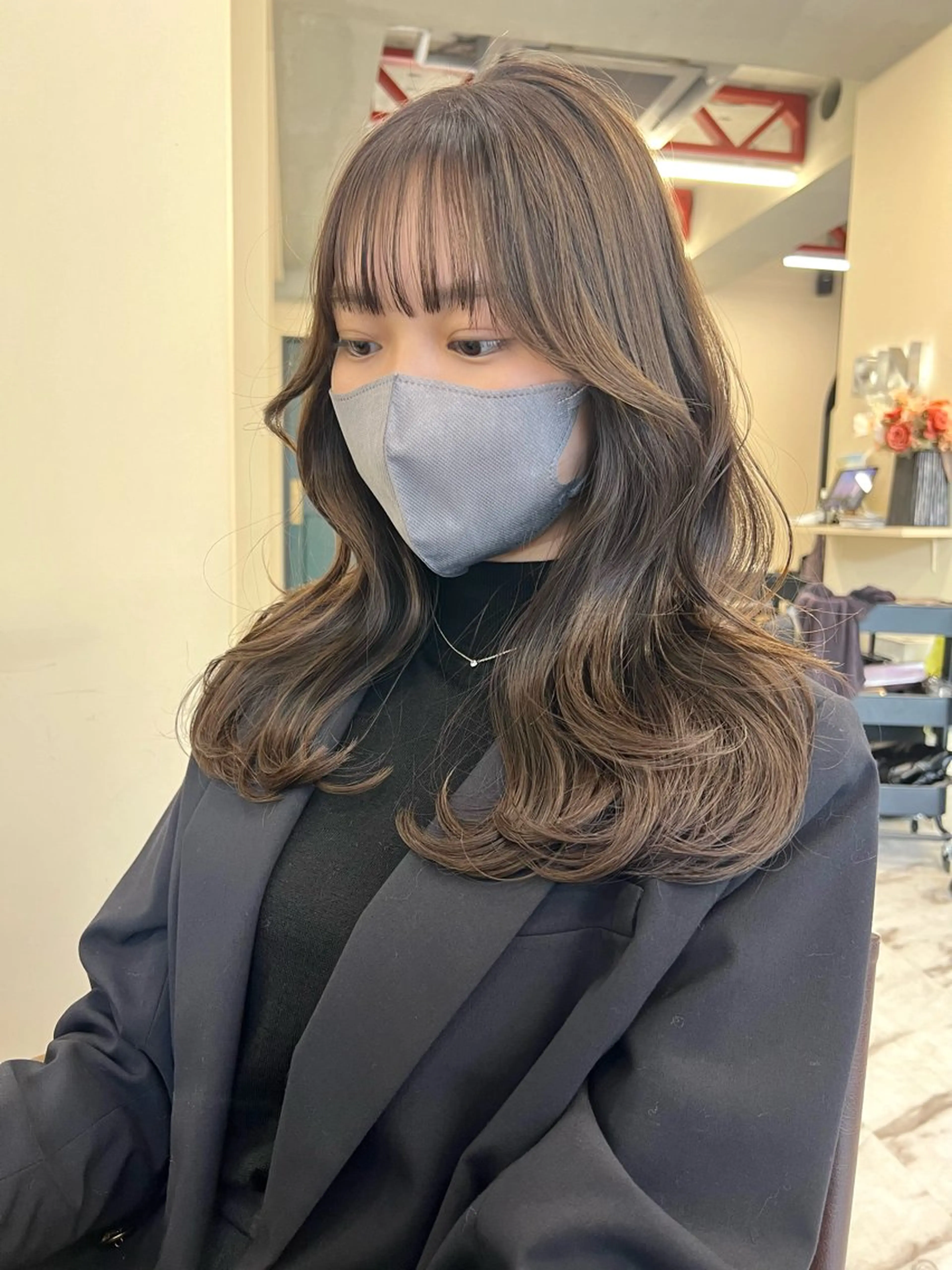 セミロング カラー カット ヘアカラー トリートメント ヘアセット レイヤー/透明感 🍃鈴木裕介のヘアスタイル