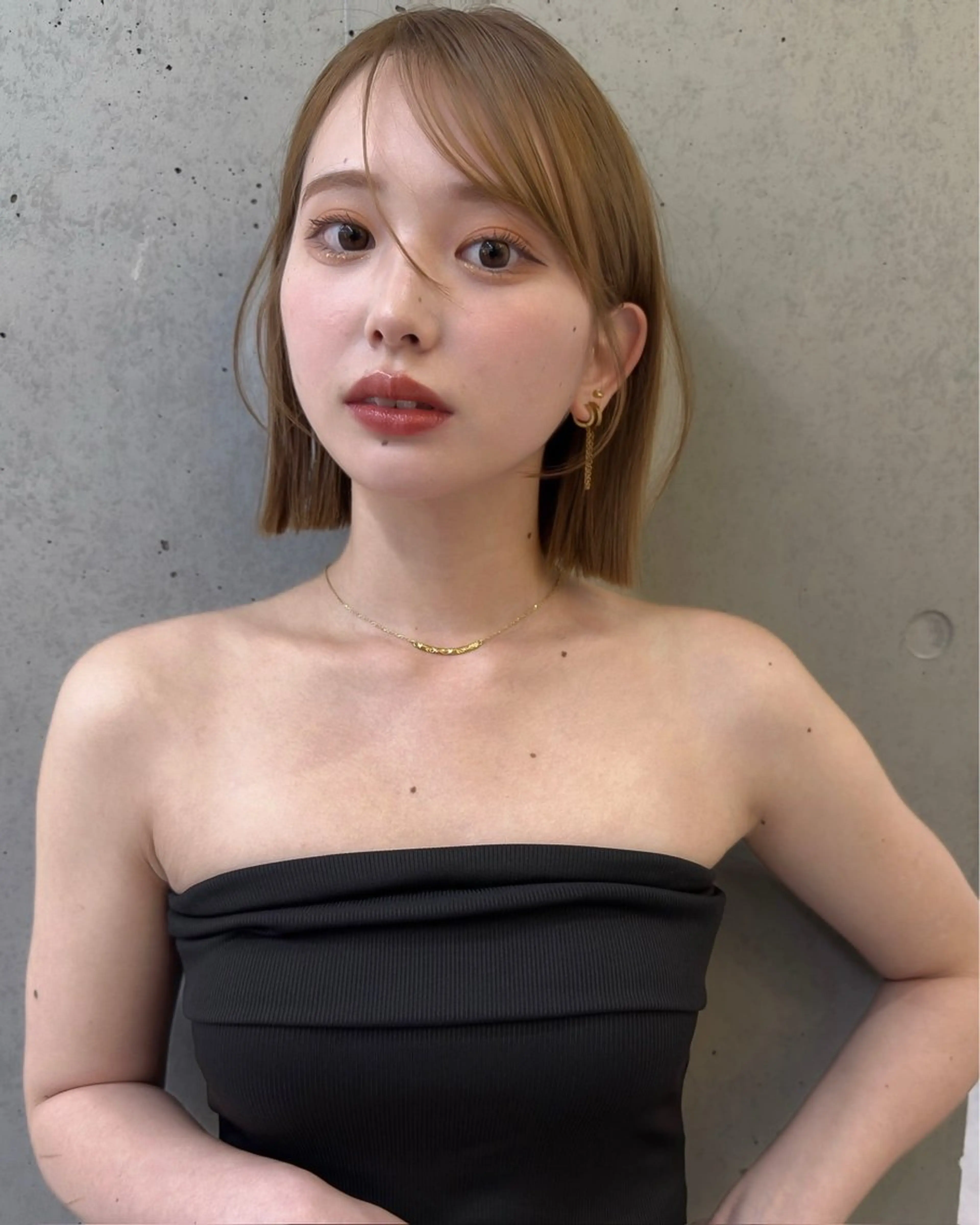 ショート カラー ボブ 透明感ベージュ/ボブ /表参道 yunaのヘアスタイル