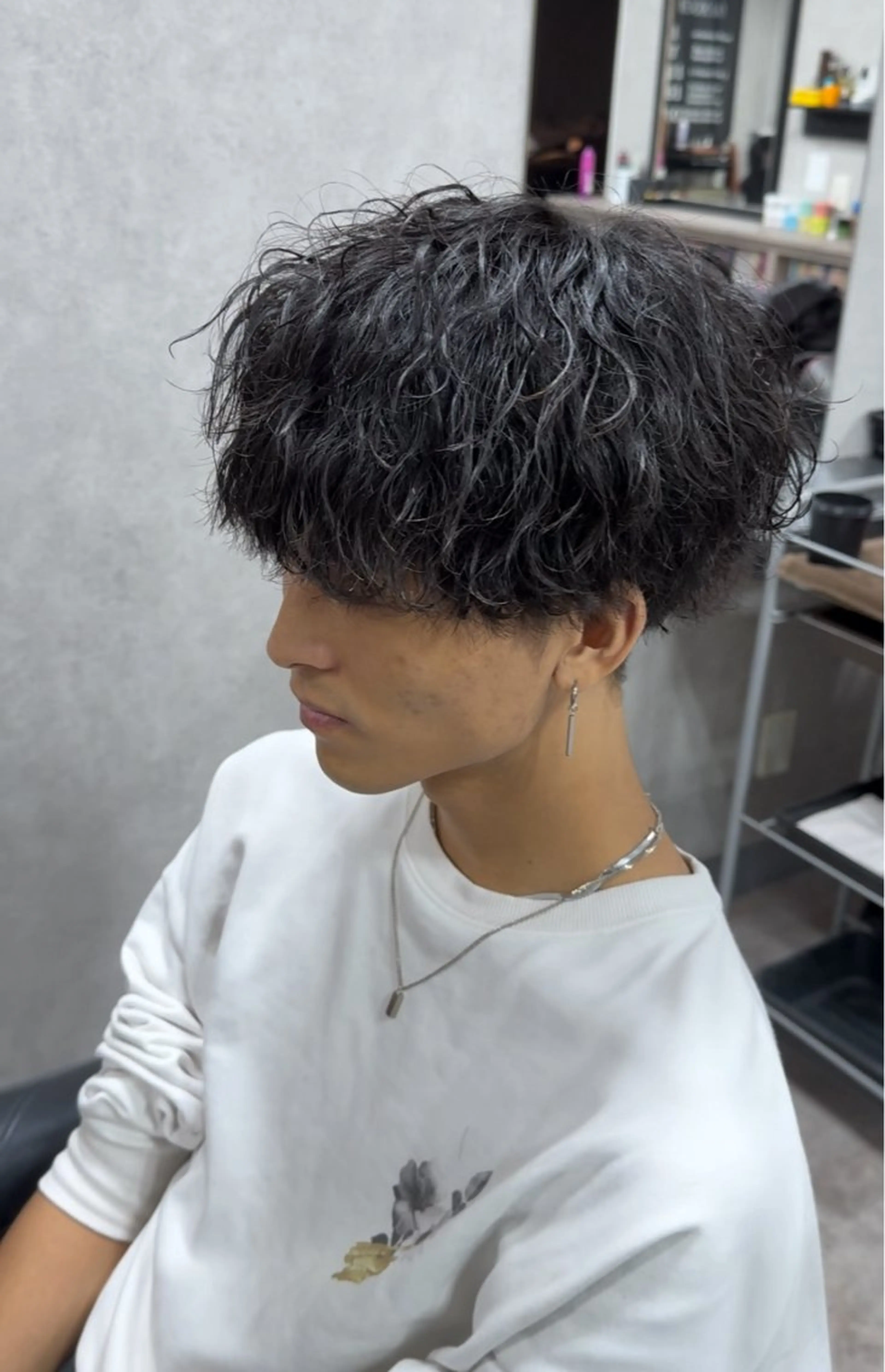 ショート パーマ メンズ メンズパーマ 波巻きパーマ カット 札幌メンズヘア指名 No.1光👑👑のヘアスタイル