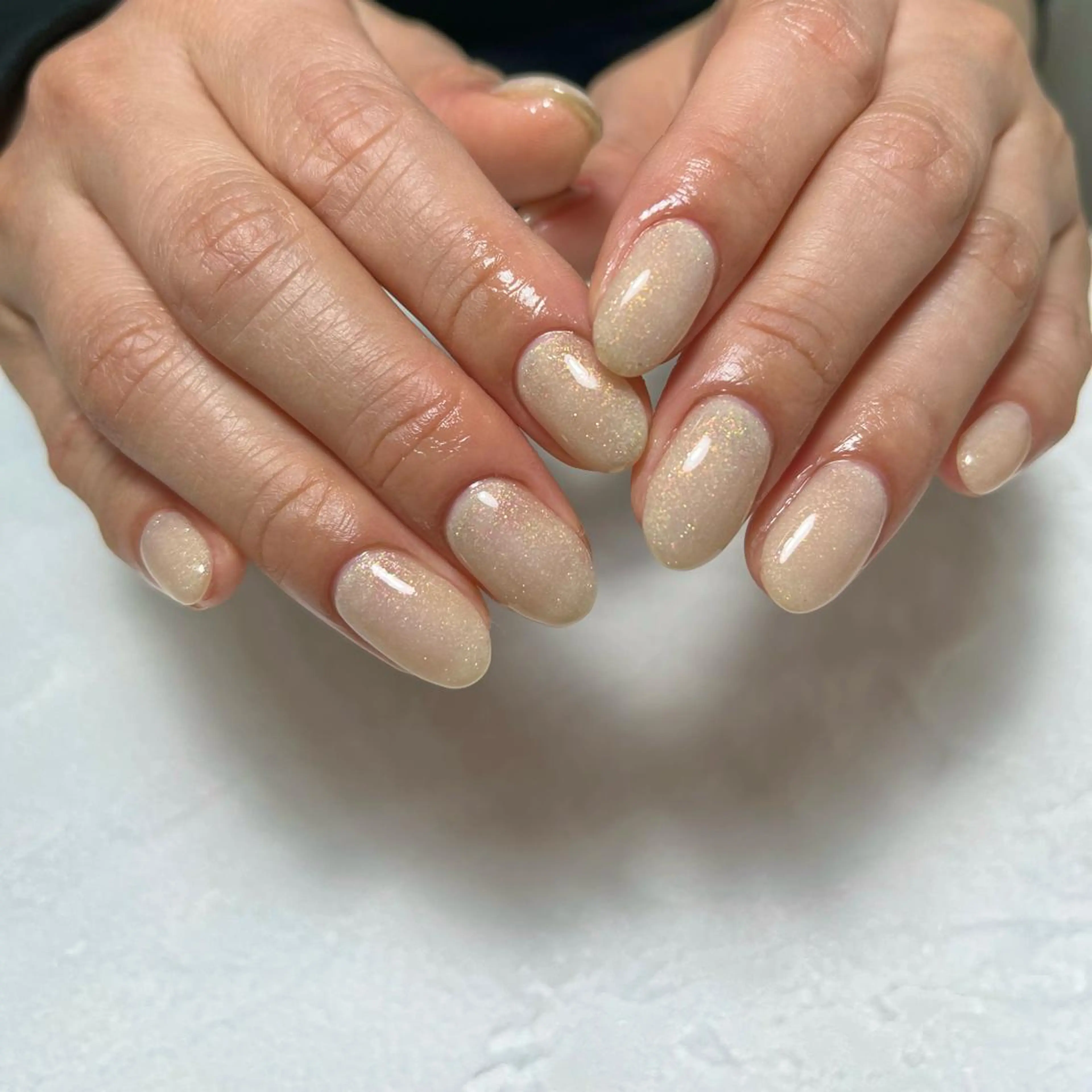 ネイル ラメ(グリッター) ワンカラーネイル ハンドネイル nail salon O (en)所属・vegh. nail／阿波座のネイルデザイン
