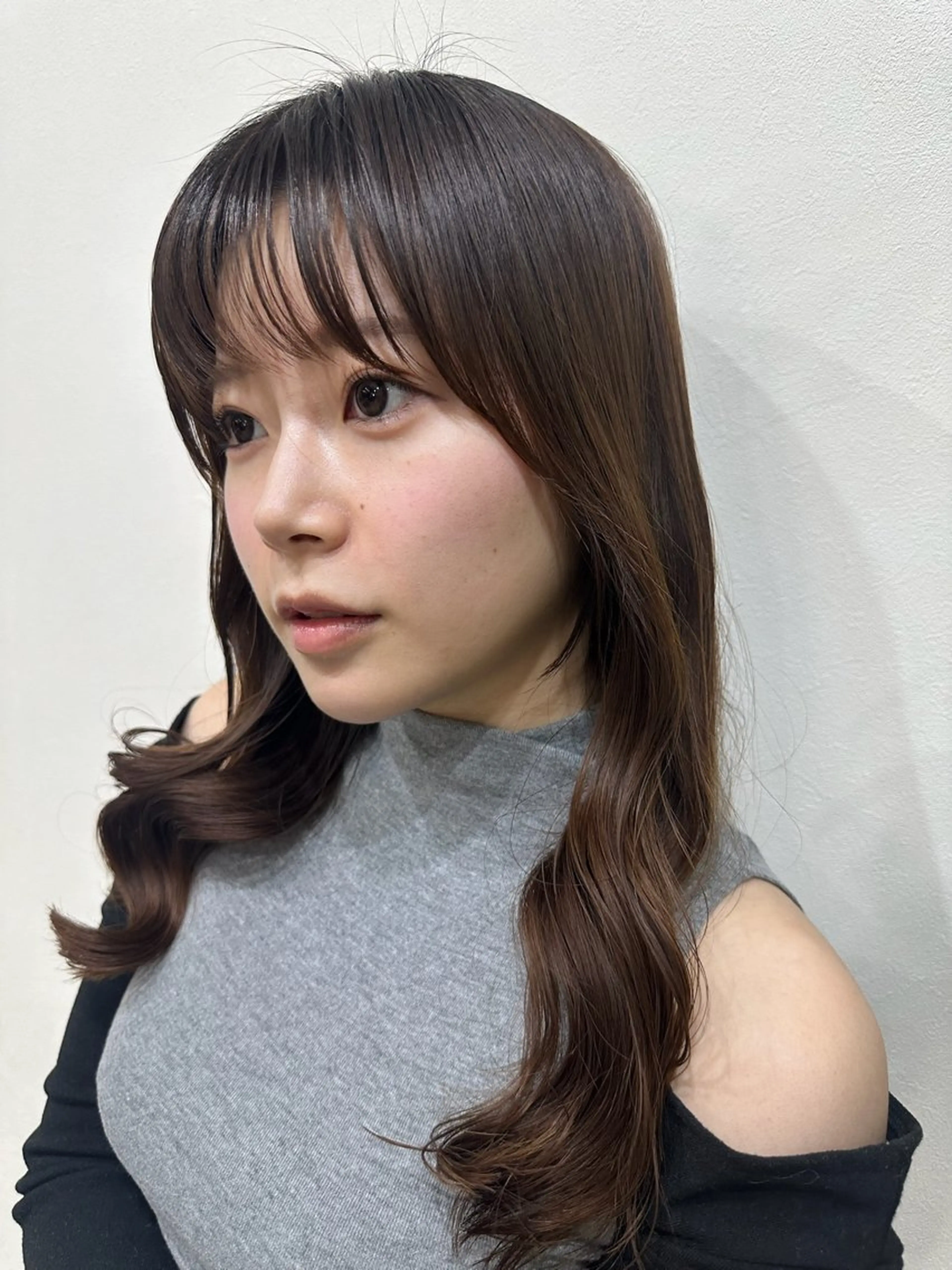 セミロング パーマ 韓国風パーマ/耳つぼ ヘアセット/みづきのヘアスタイル