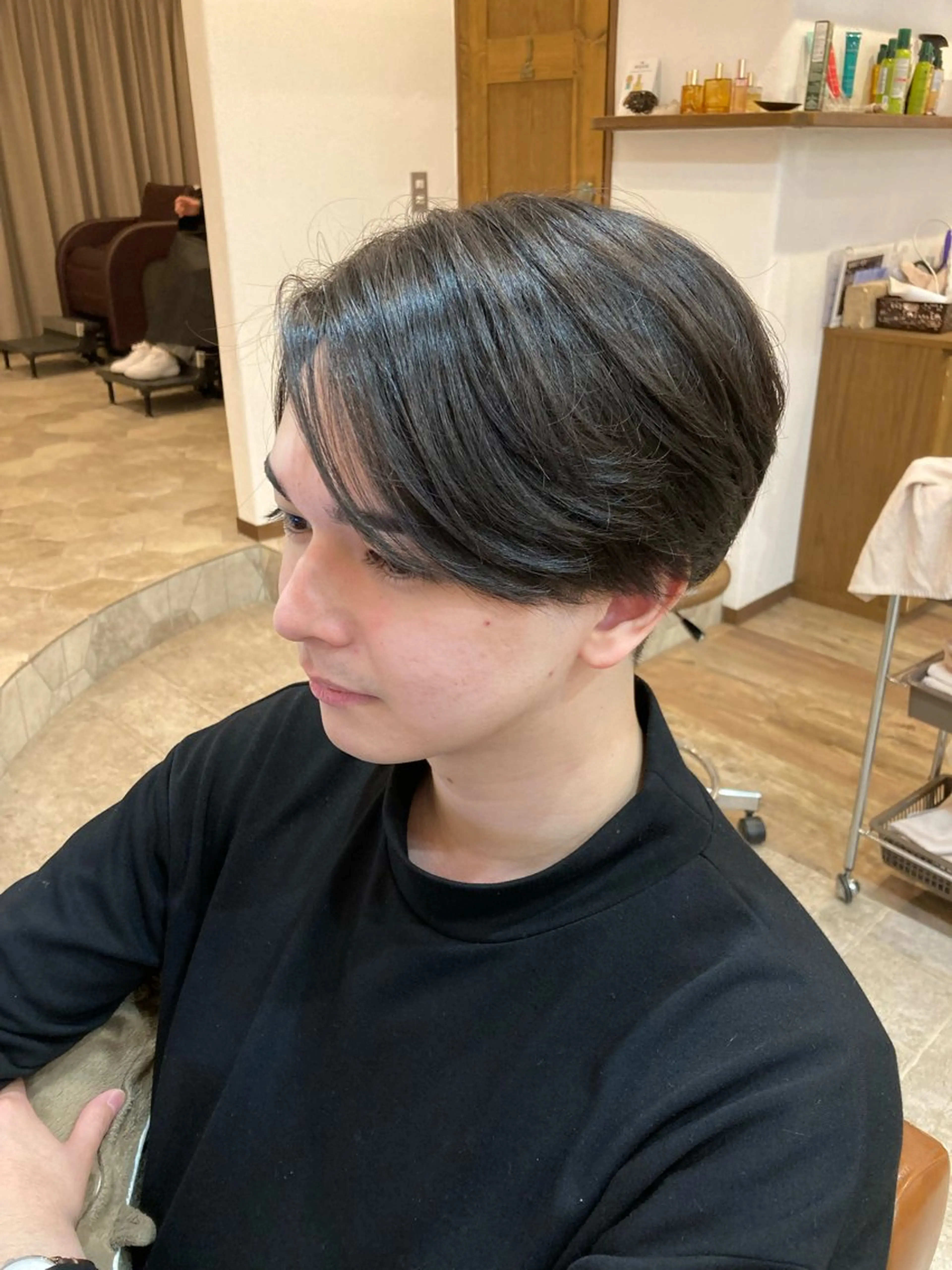 ミディアム パーマ メンズ トリートメント カット特化型 美容師/栗本のヘアスタイル