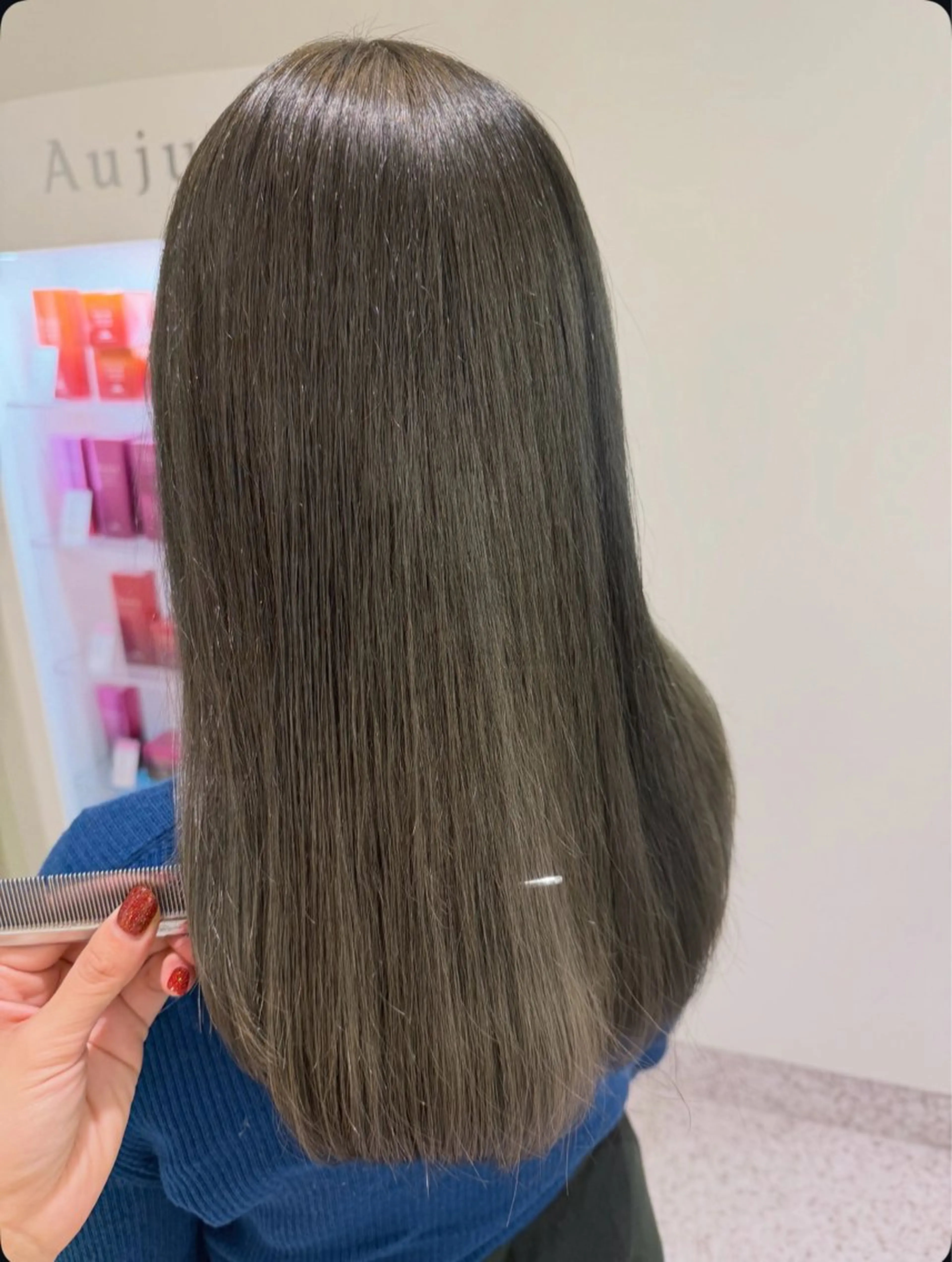 ロング カラー パーマ ヘアアレンジ メンズ ヘアカラー トリートメント 透明感カラー／ 新潟万代/池野里衣のヘアスタイル