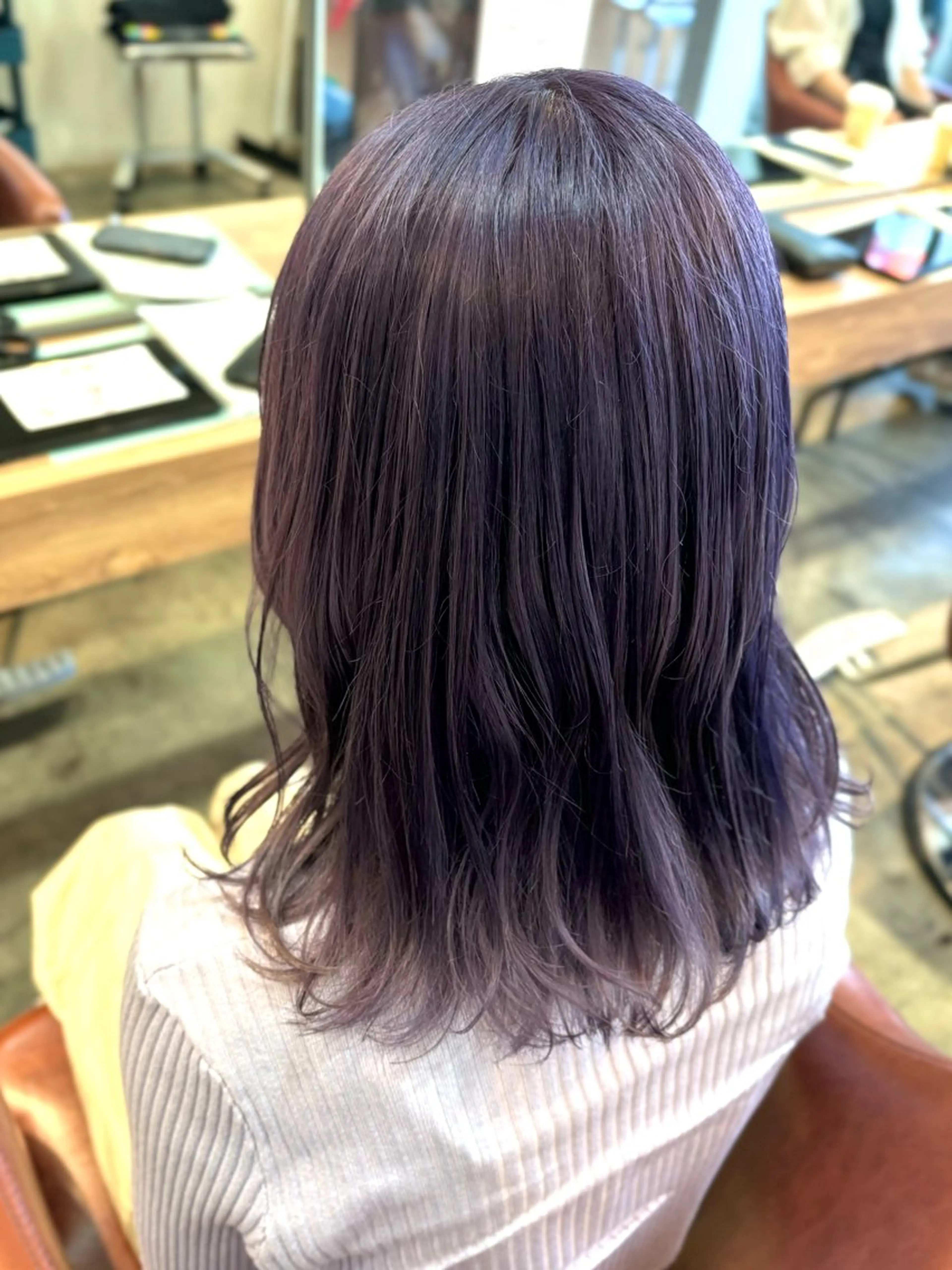 ミディアム カット ヘアカラー ☁️RIKA☁️ @ri2_____bのヘアスタイル